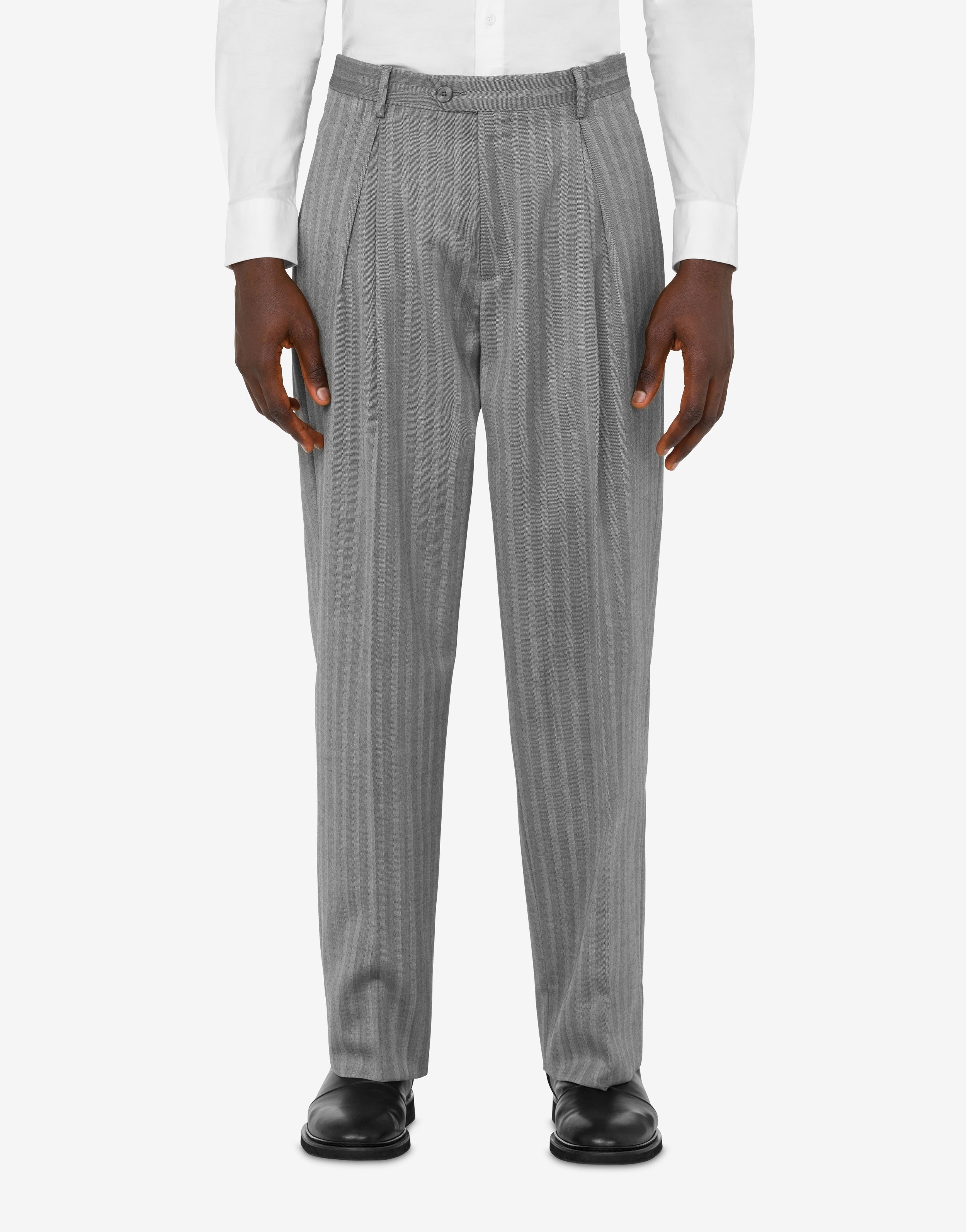 HERRINGBONE WOOL TROUSERS - 2