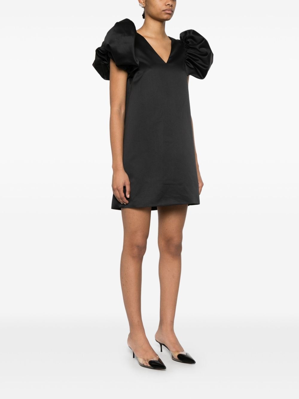 A-line satin mini dress - 3