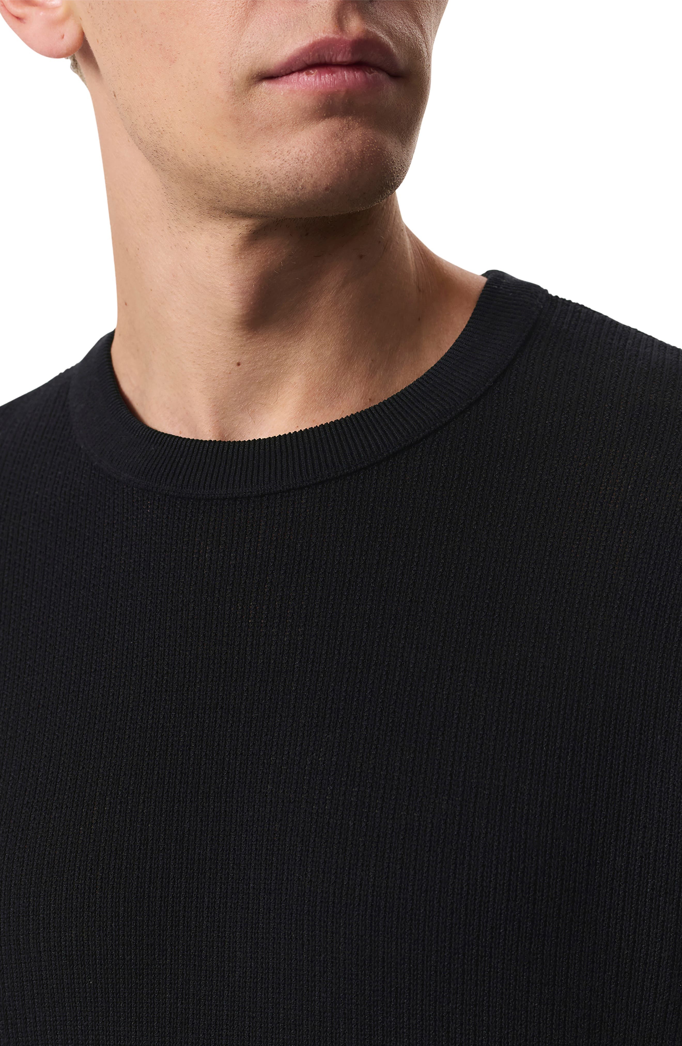 rag & bone Harvey Ringer Cotton Blend Mesh T-Shirt in Black at Nordstrom - 3