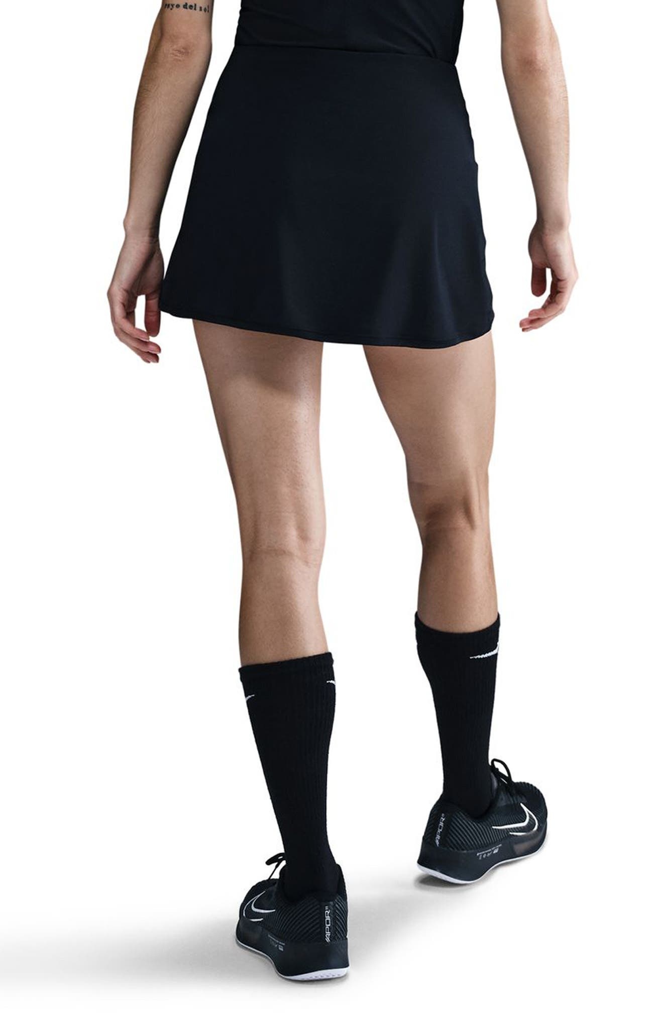 Nike Victory Dri-FIT Straight Tennis Skort in 010 Black/white at Nordstrom - 2