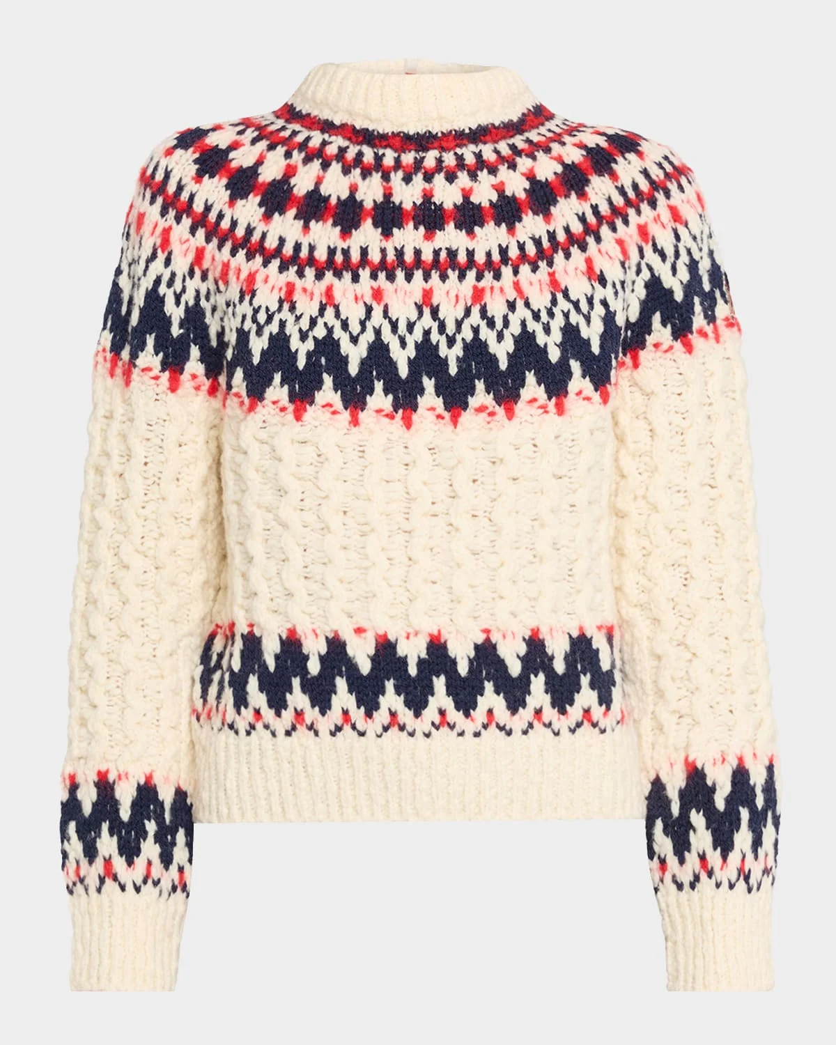 Cable-Knit Fairisle Sweater - 1