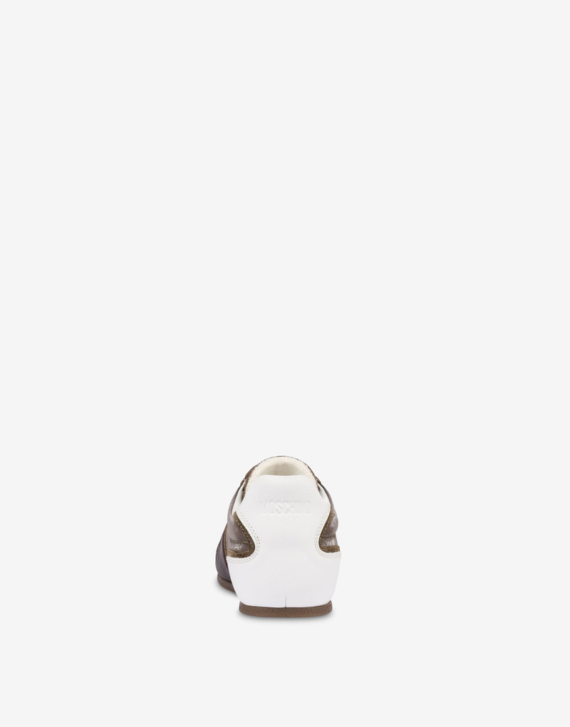 Moschino NYLON AND CALFSKIN TRAINERS outlook