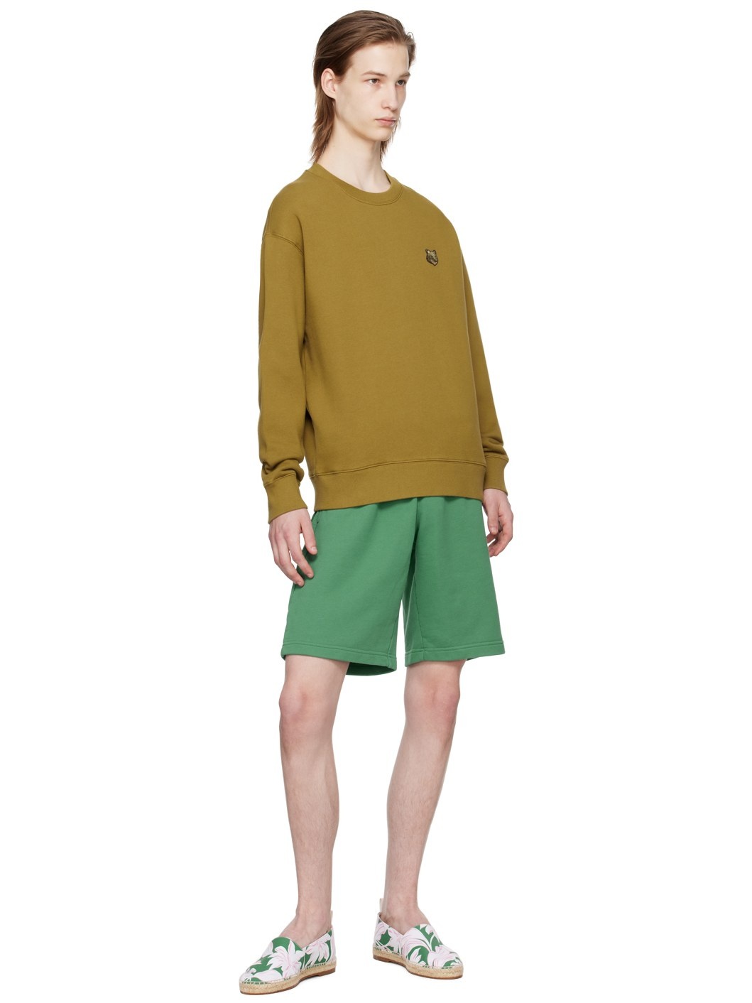 Khaki Bold Fox Head Sweatshirt - 4