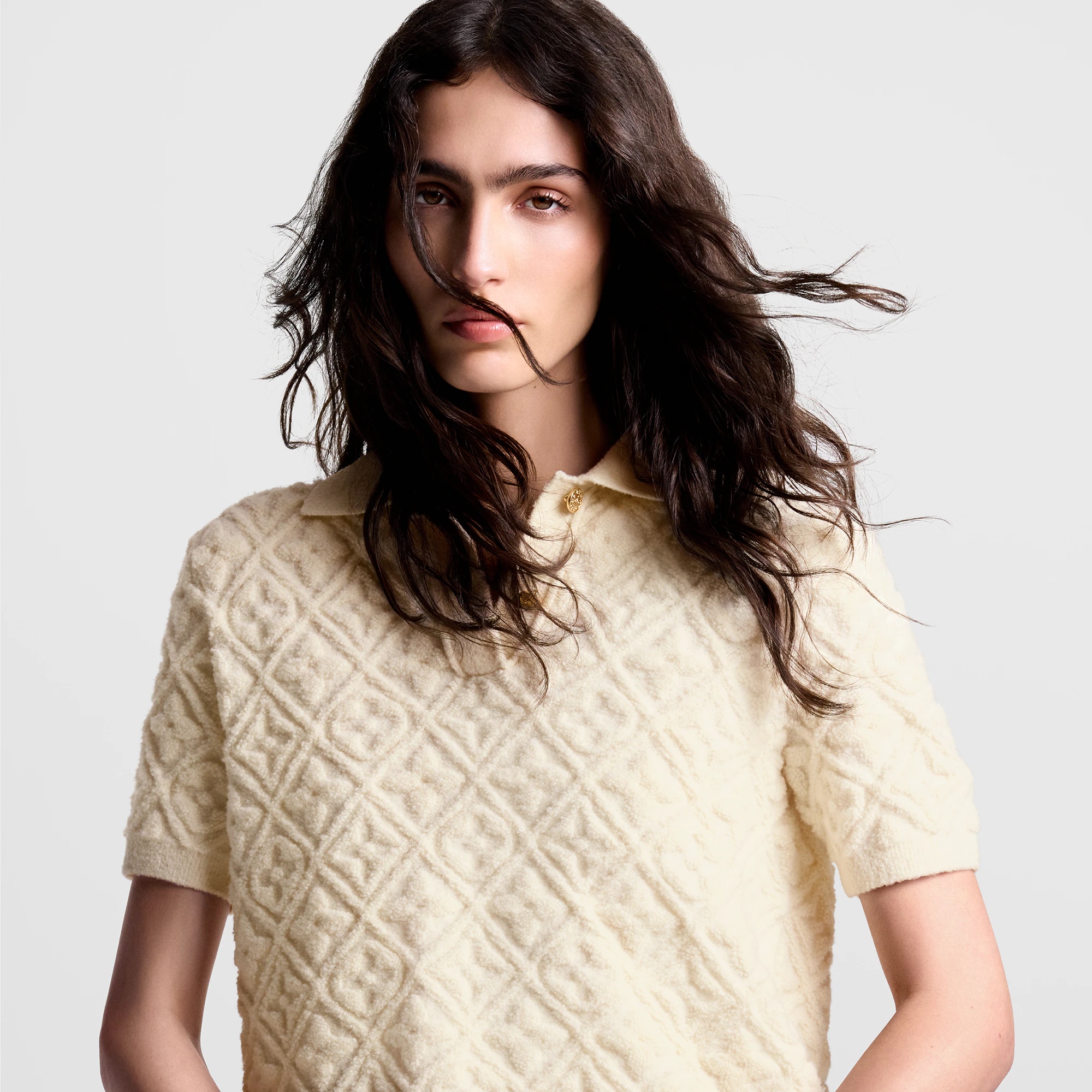 Monogram Toweling Polo Top - 2