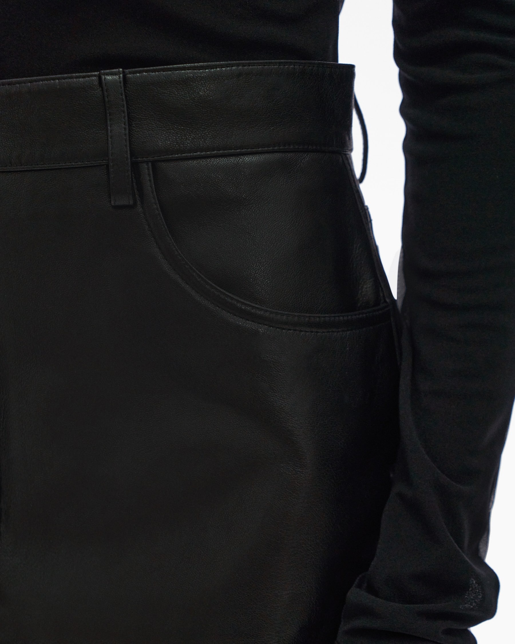 LEATHER 5-POCKET MINI SKIRT - 7