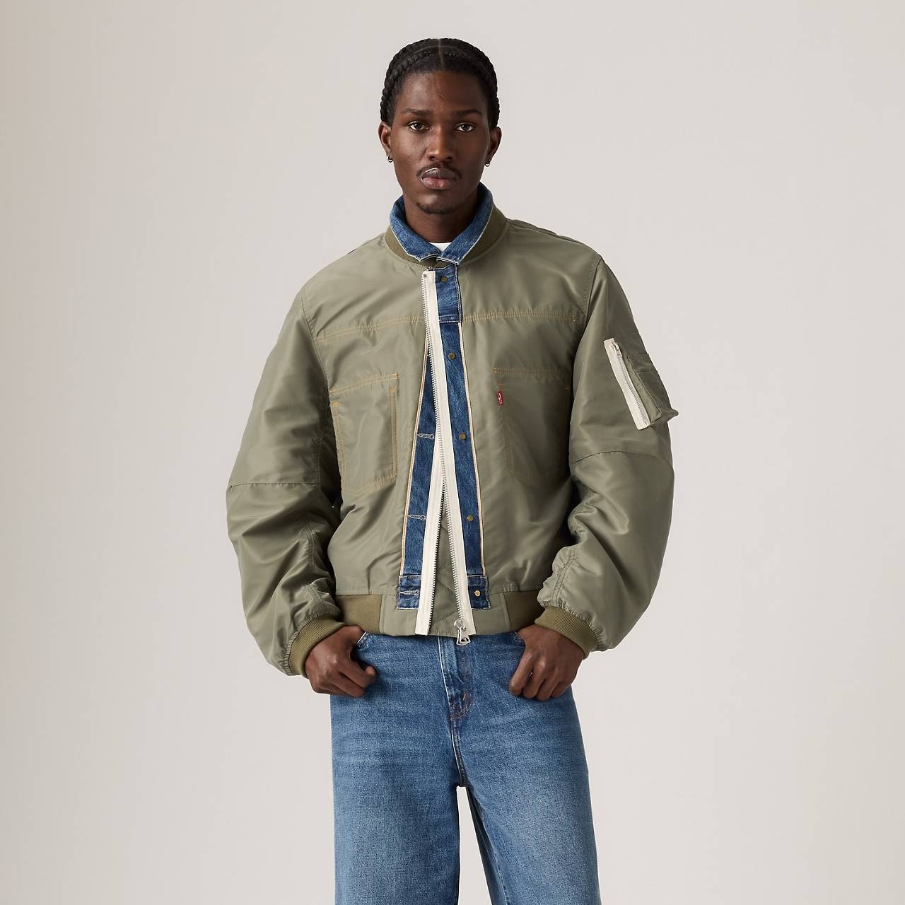 LEVI’S® X SACAI MEN’S DENIM X NYLON TWILL REVERSIBLE BLOUSON - 1