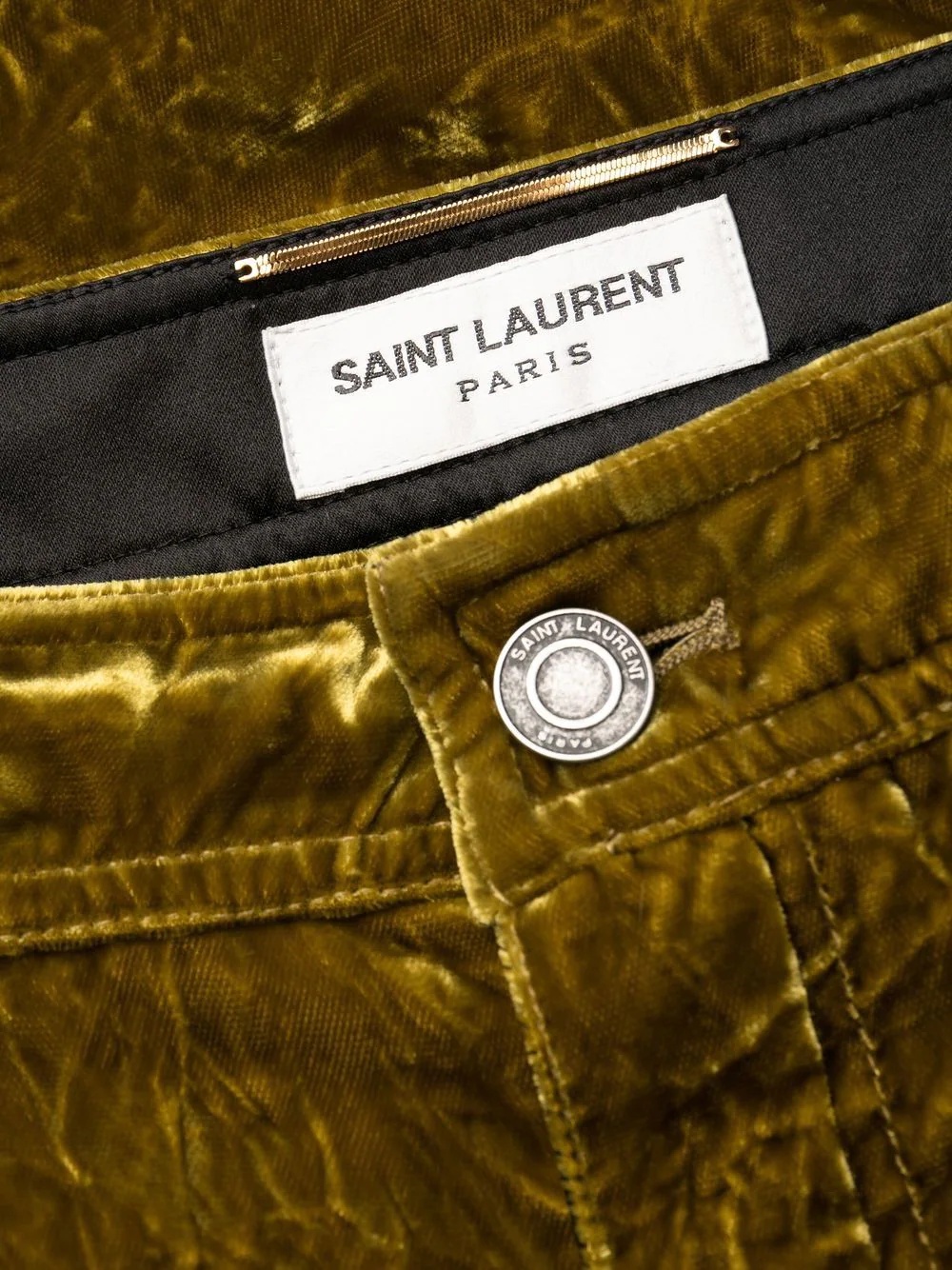 velvet-effect slim-cut trousers - 5