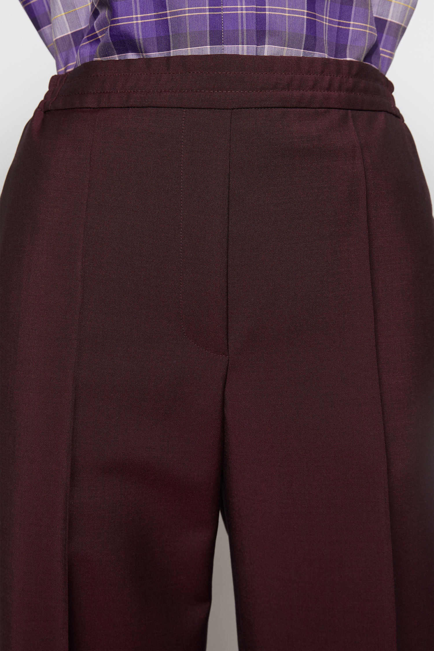 Elasticated-waist trousers aubergine/black - 6