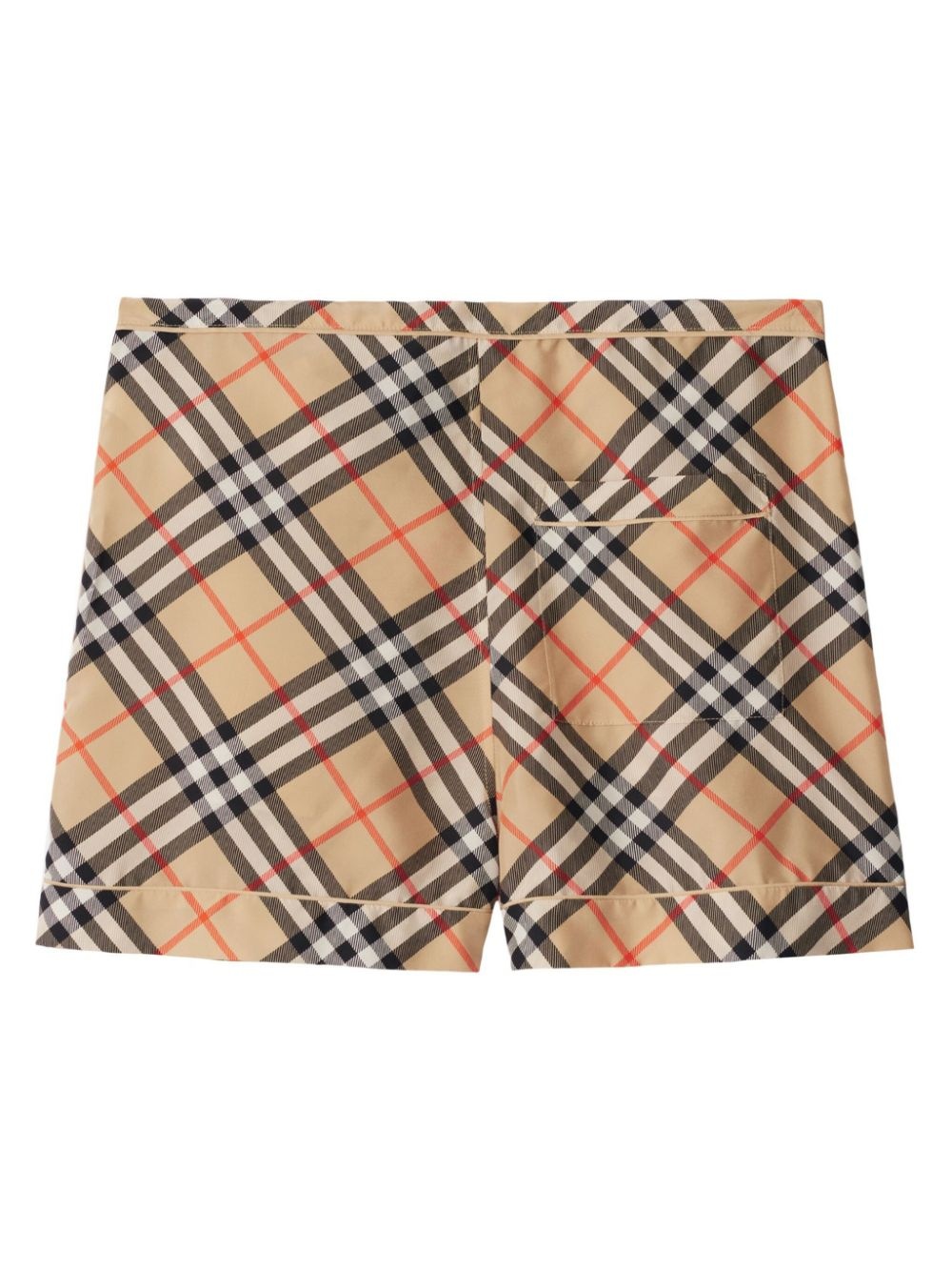 check-print silk shorts - 6