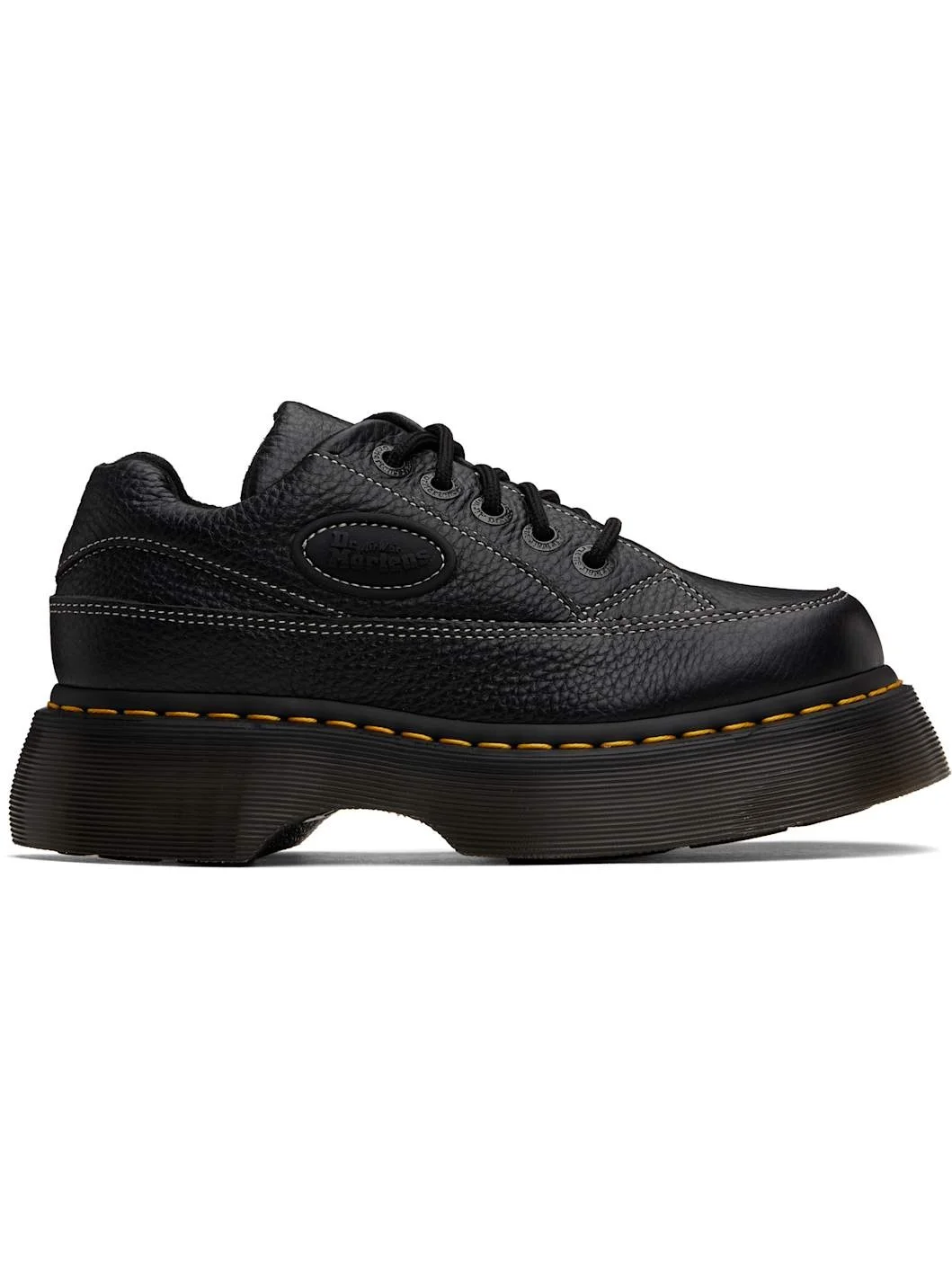 Black Buzz 5-Eye Milled Nappa Leather Derbys - 1
