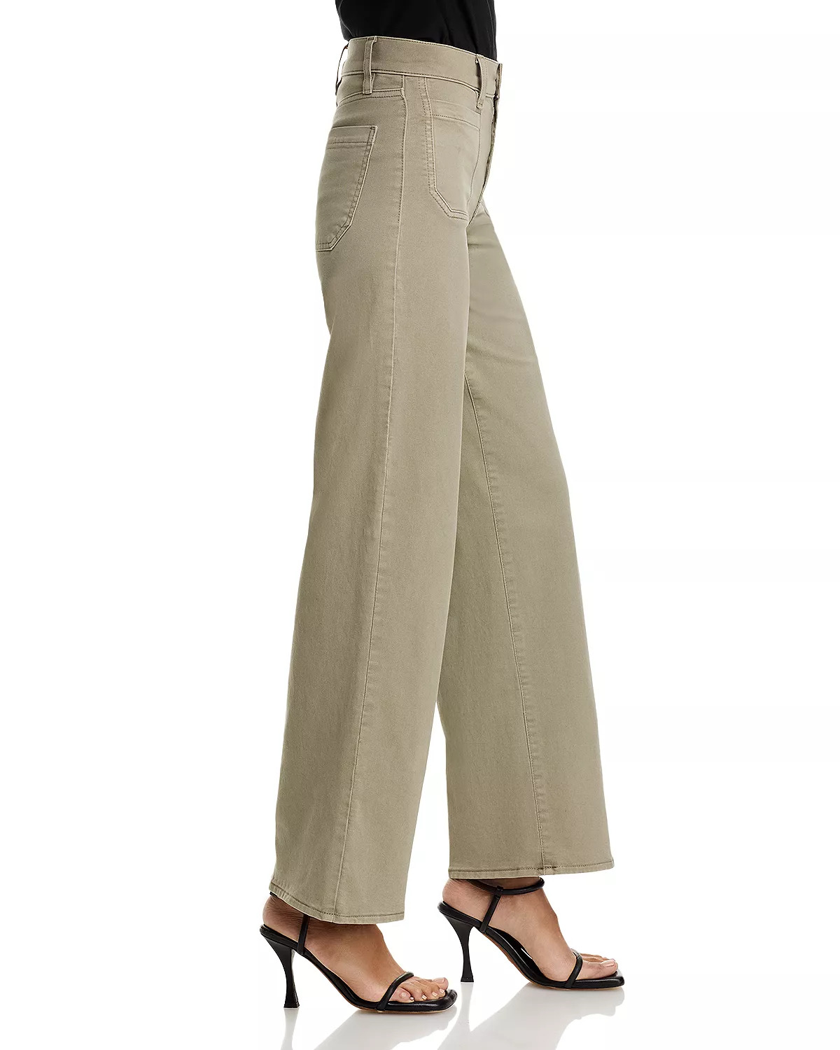 Le Slim Palazzo Mode High Rise Jeans in Thyme - 4