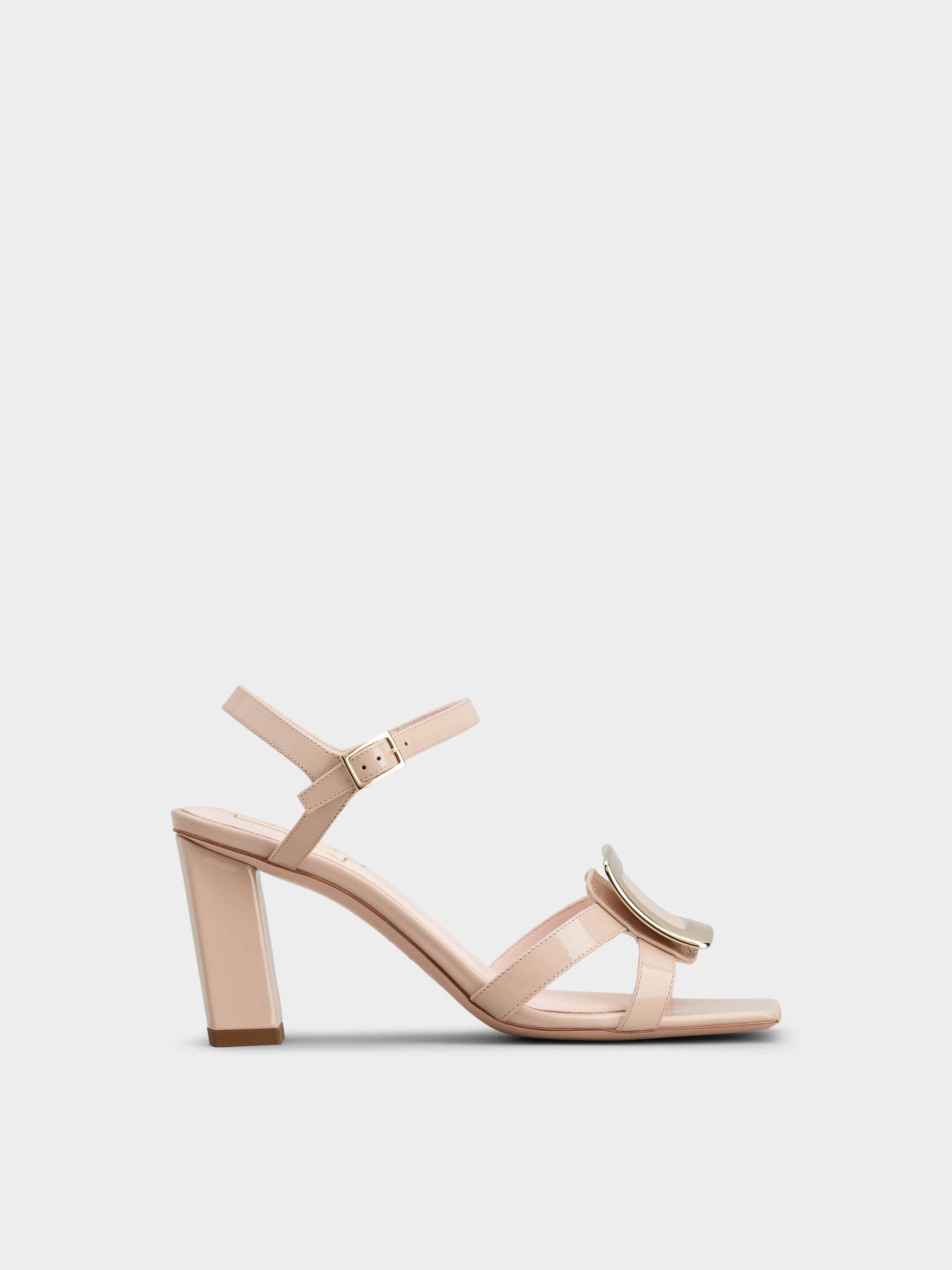 Belle Vivier Metal Buckle Sandals in Patent Leather - 1