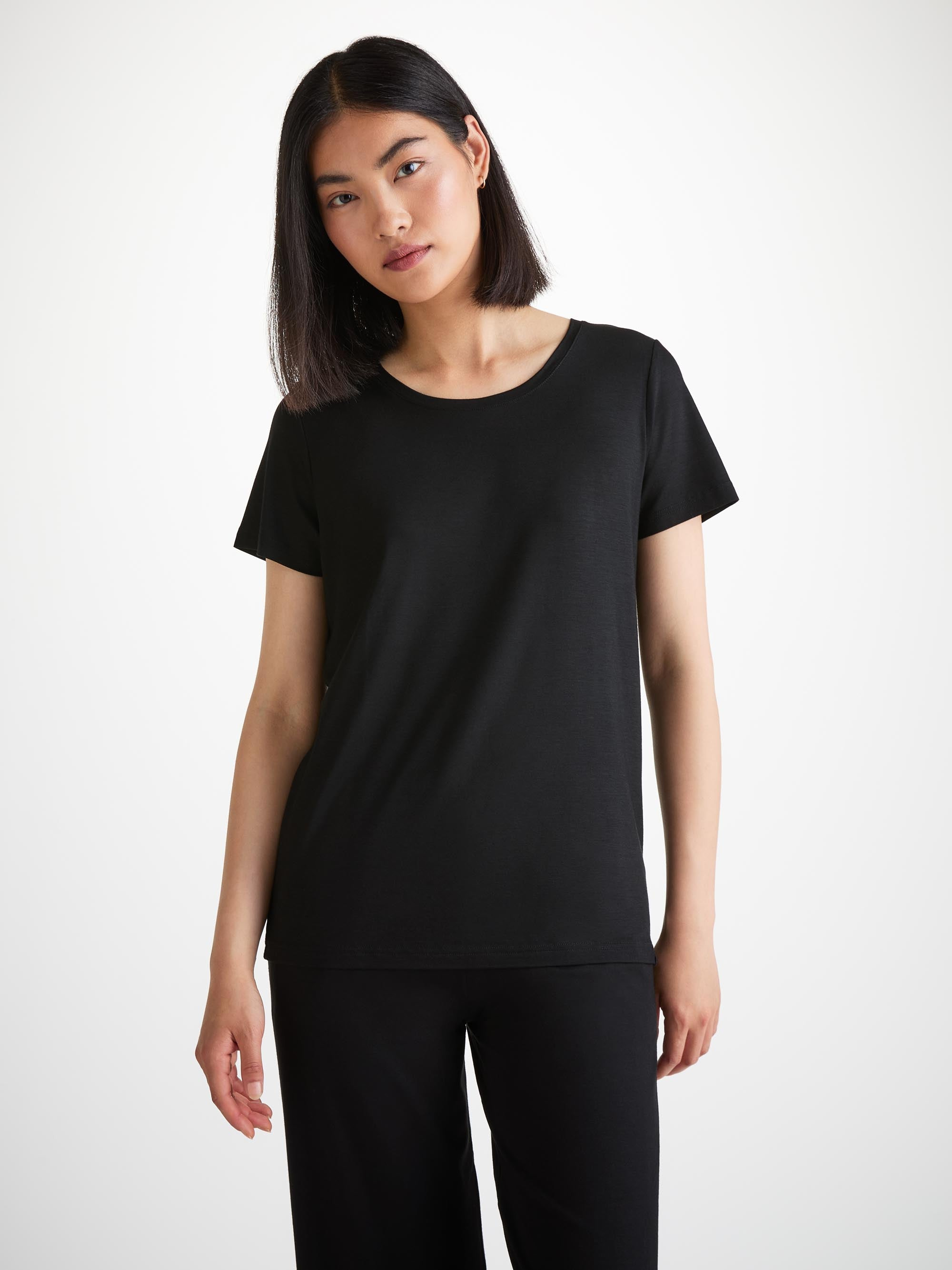 Women's T-Shirt Lara Micro Modal Stretch Black - 3