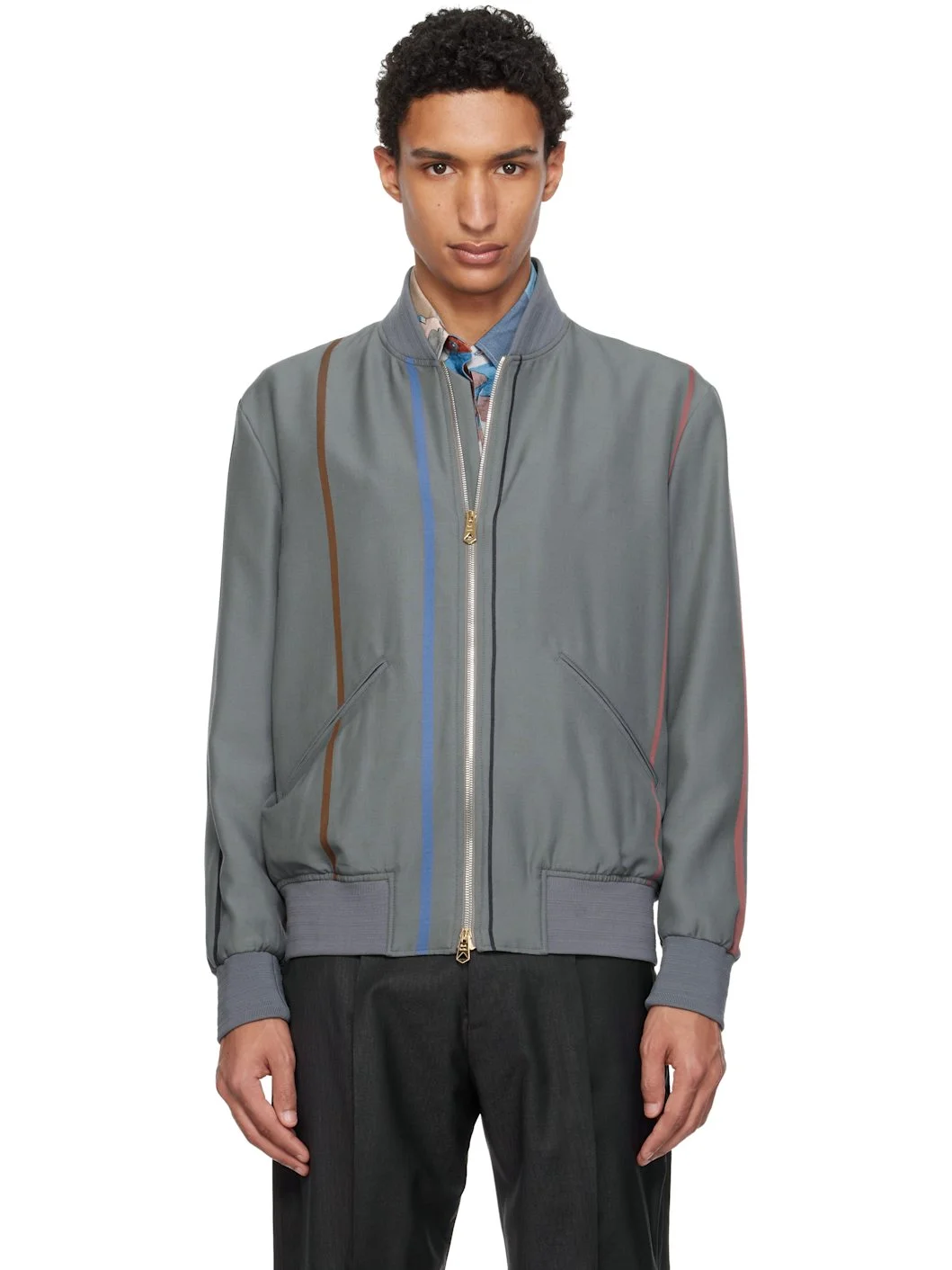 Purple Regular Fit Bomber Jacket - 1
