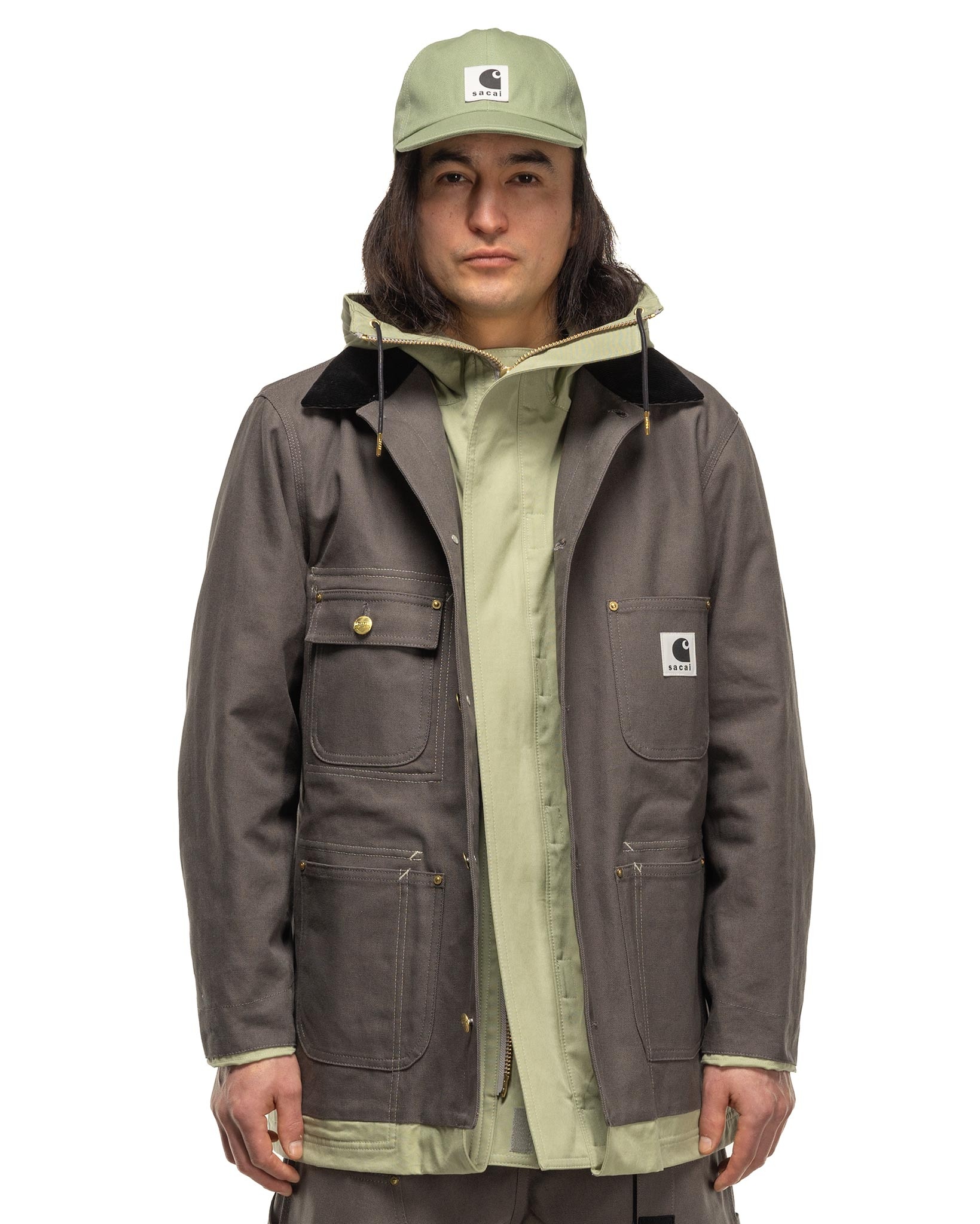 Carhartt WIP Reversible Duck Coat Grey x L/Green - 4