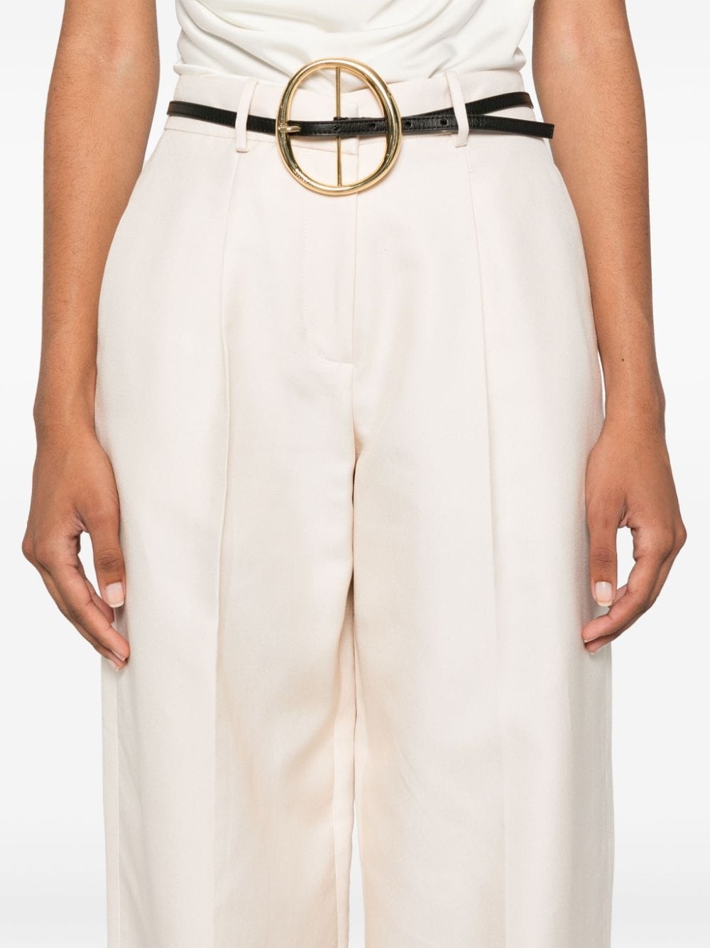 wide-leg silk trousers - 5