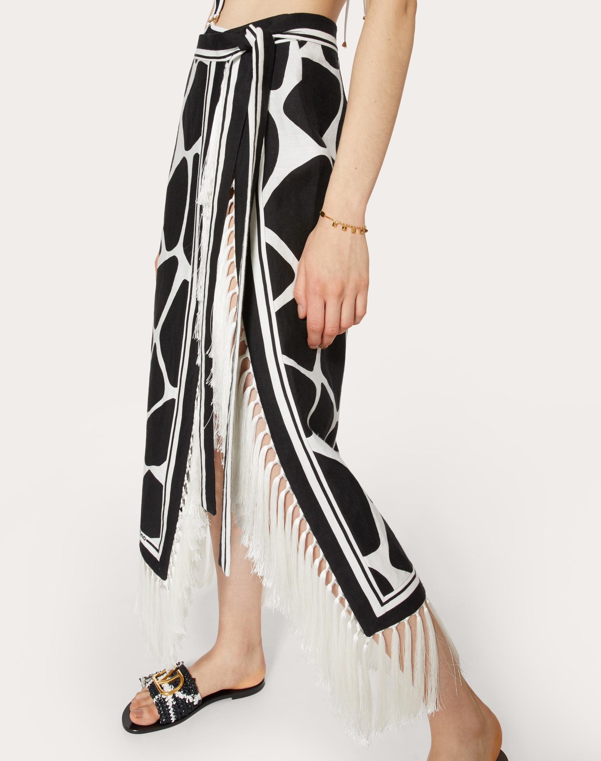 LINEN SKIRT WITH GIRAFFA RE-EDITION PRINT - 5