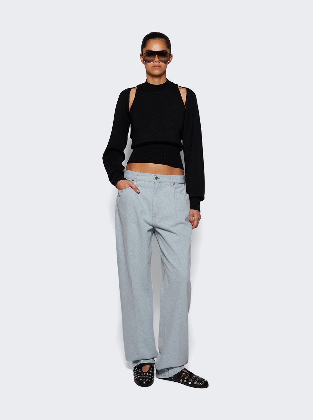Cut Out Sweater Noir - 5