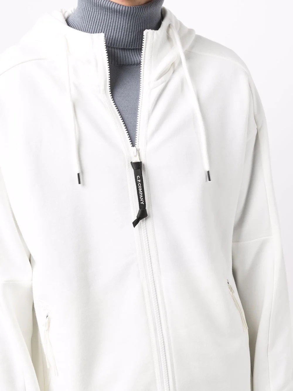 raised fleece zip-up hoodie - 5