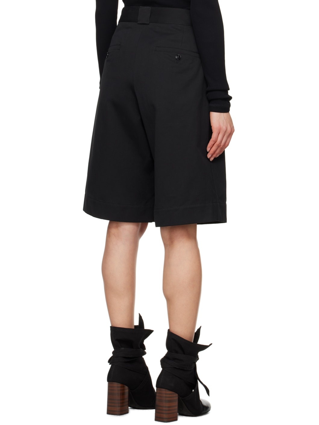 Black Tailored Shorts - 3