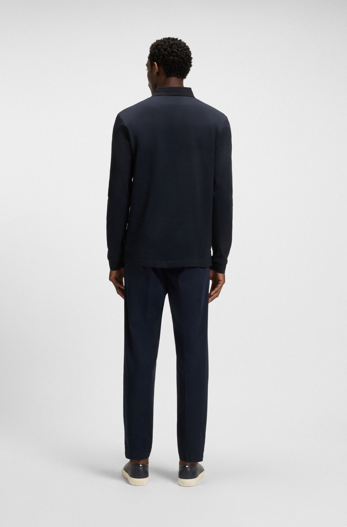 MERCERISED-COTTON POLO SHIRT WITH PLAIN COLLAR - 5