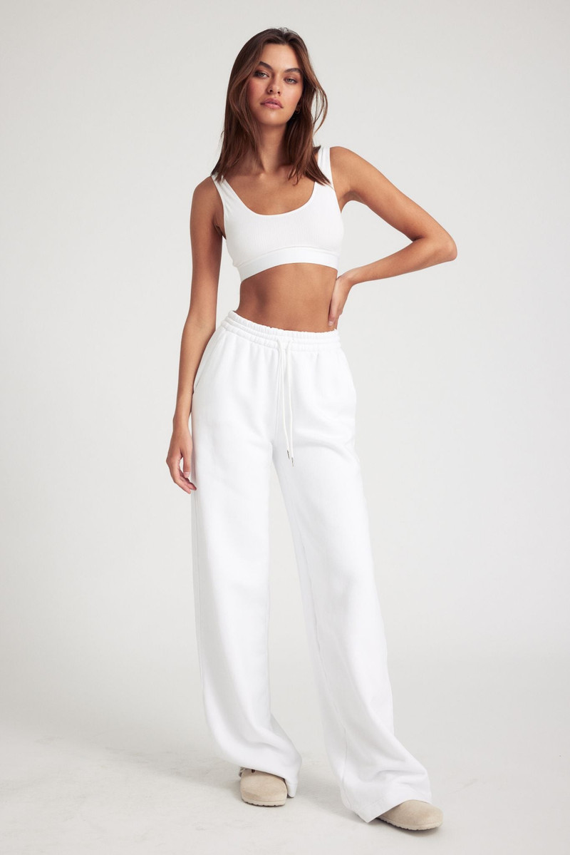 SPRWMN WHITE COTTON BAGGY SWEATPANTS outlook
