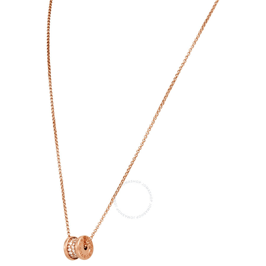 Bvlgari B.Zero1 18K Pink Gold Diamond Necklace - 2