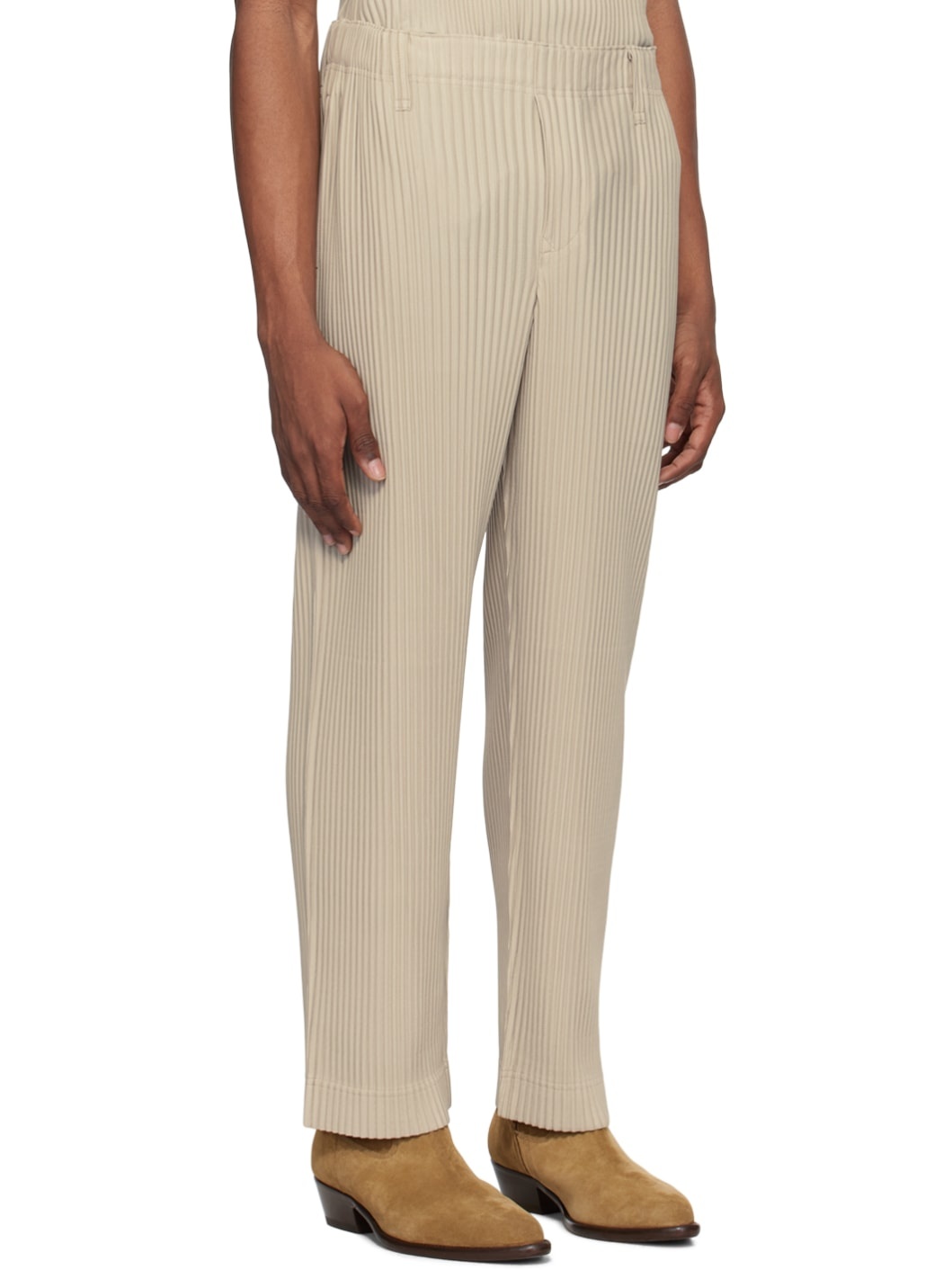 Tan Color Pleats Trousers - 2