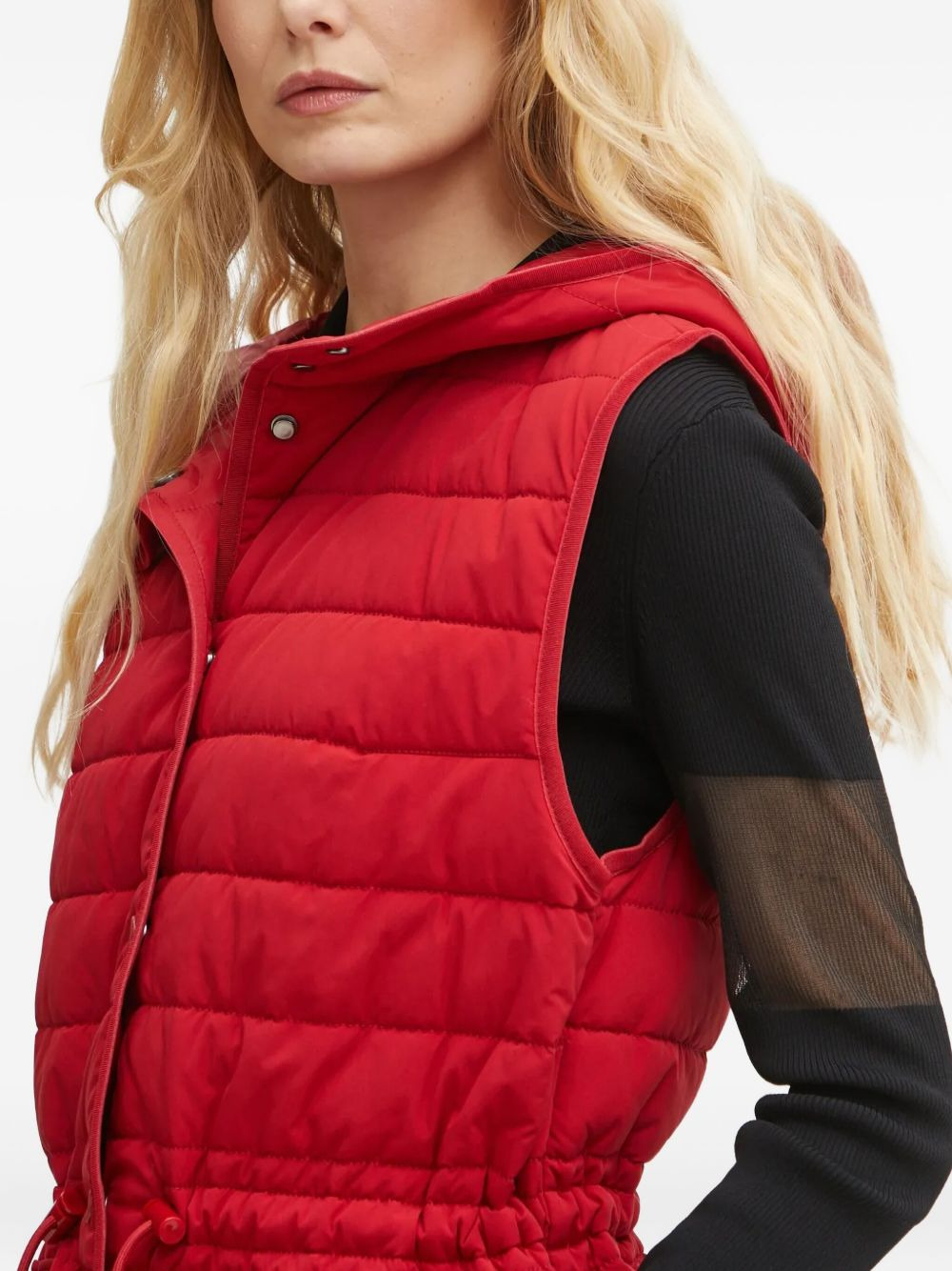 hooded quilted gilet - 4