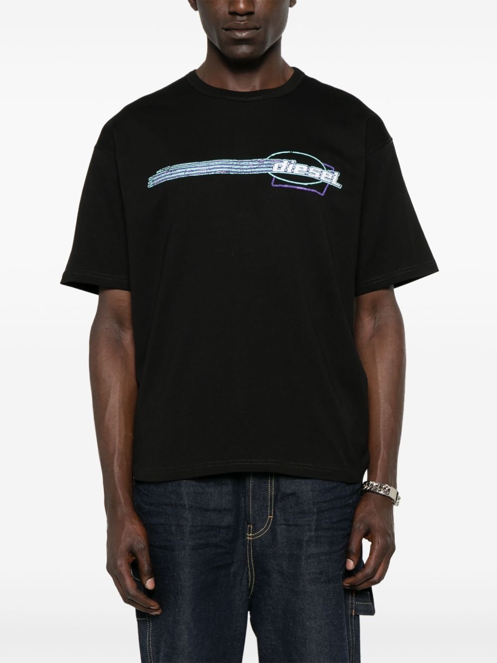 flocked-logo T-shirt - 3