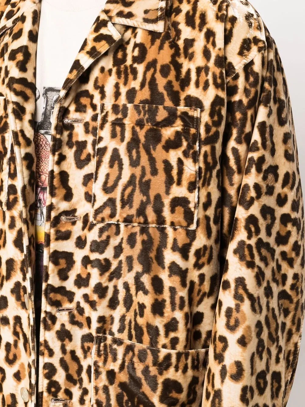 leopard-print notched-lapels shirt jacket - 5