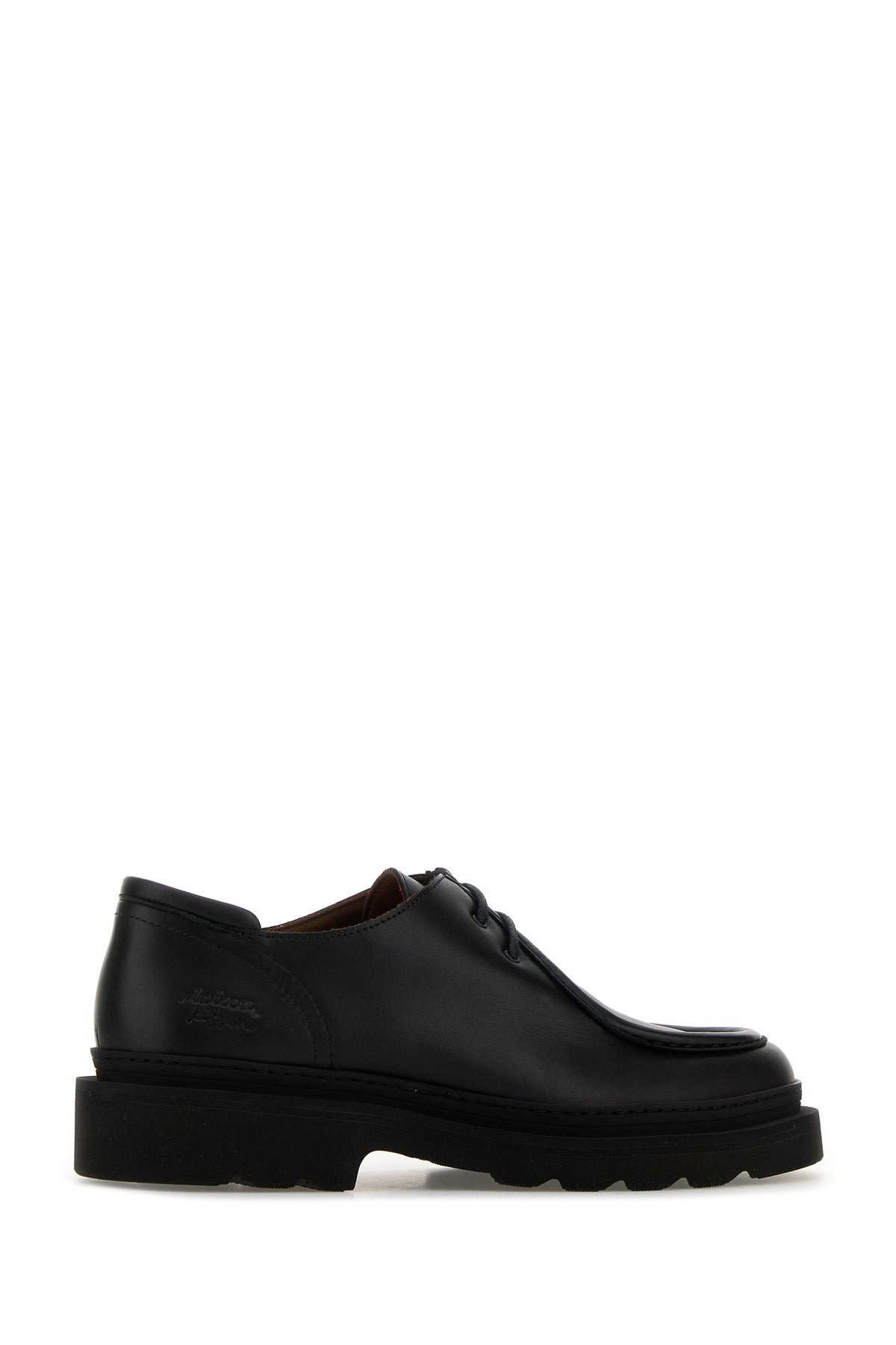 Black leather lace-up shoes - 3
