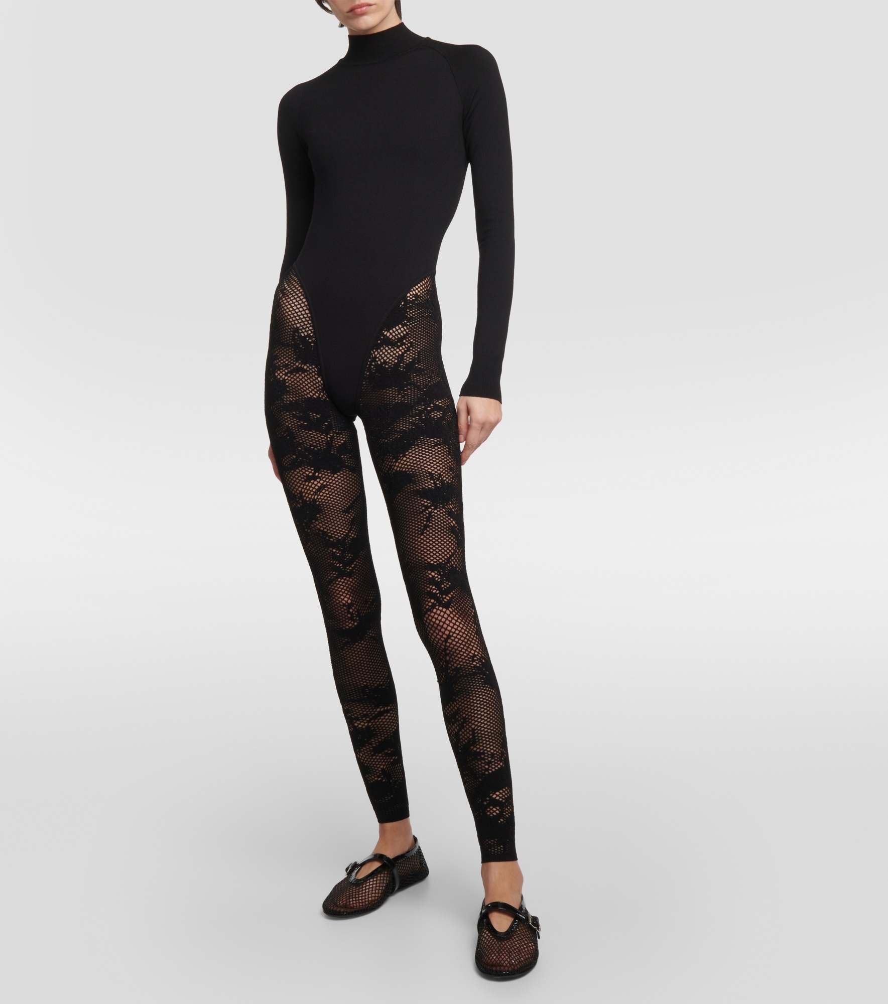 High-neck wool-blend catsuit - 3