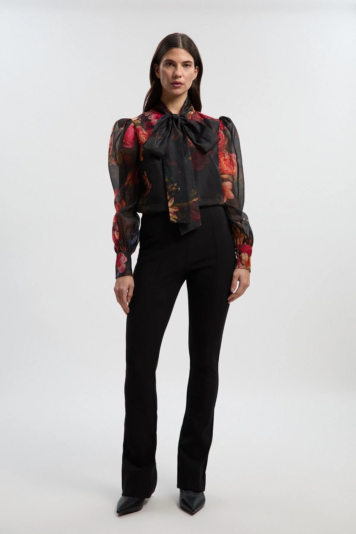 Petite Ponte High Waisted Slit Detail Trouser - 1