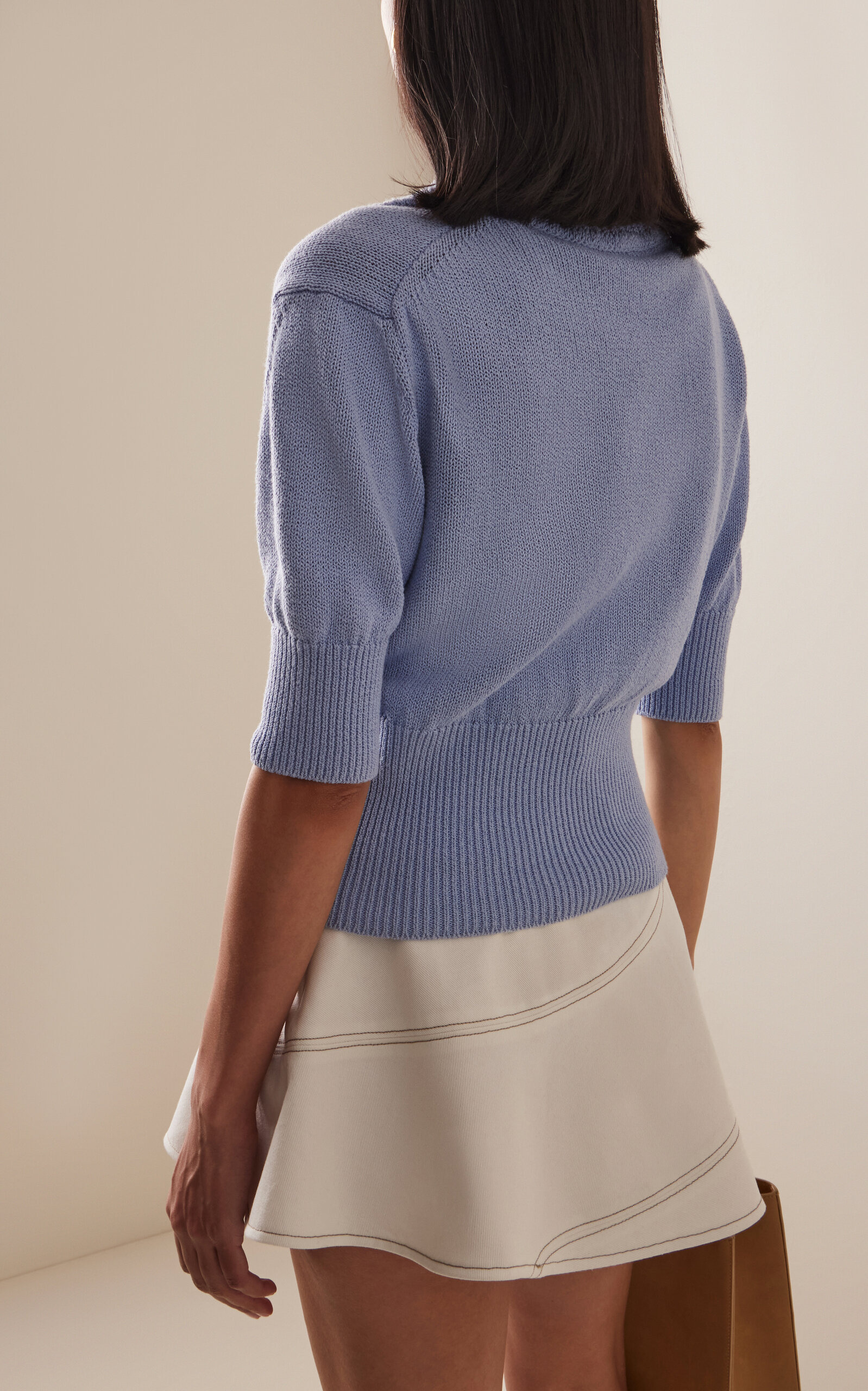 Reeve Cotton Knit Polo Shirt light blue - 4