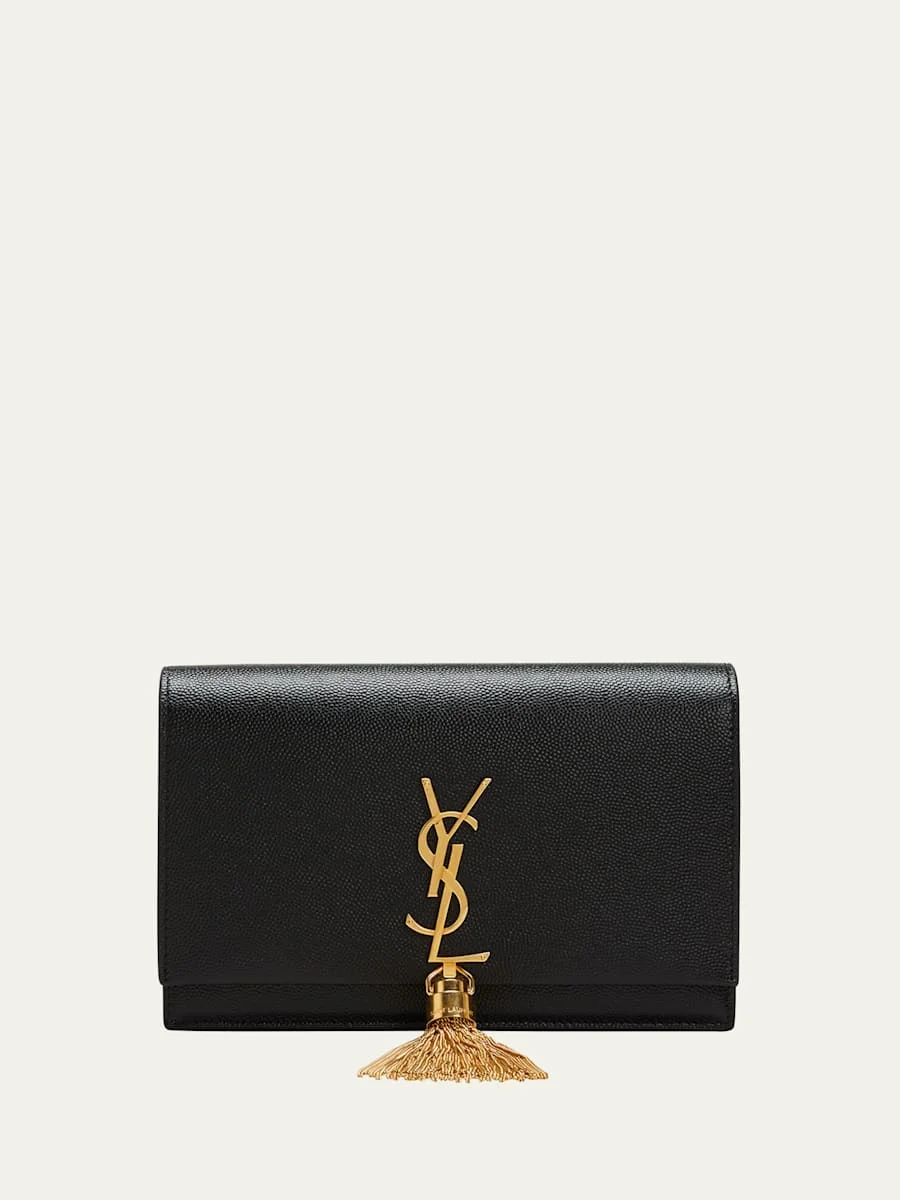 Kate XS YSL Monogram Grain de Poudre Wallet on Chain - 1