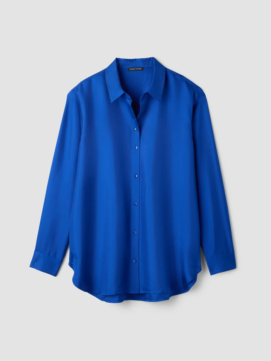 Silk Twill Classic Collar Shirt - 1