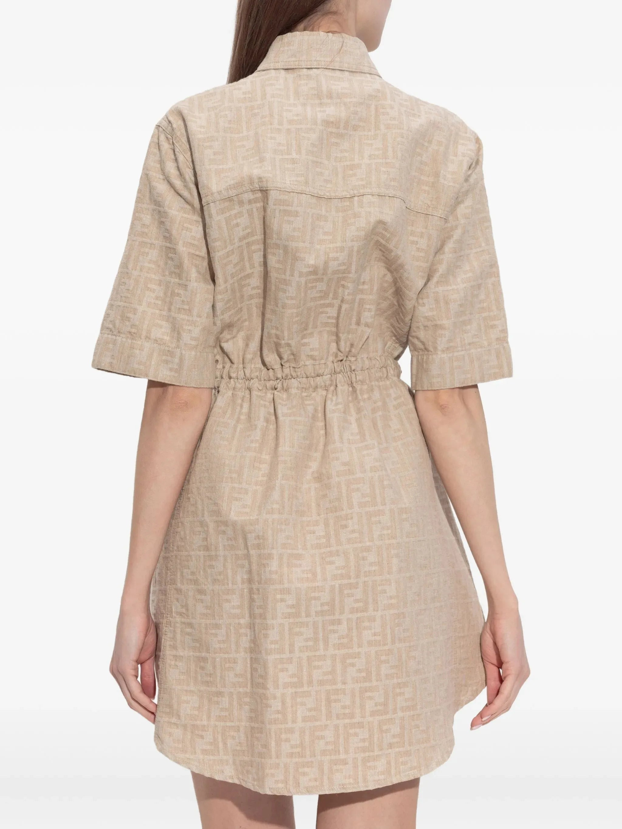 Fendi FF-pattern Drawstring Dress - 5