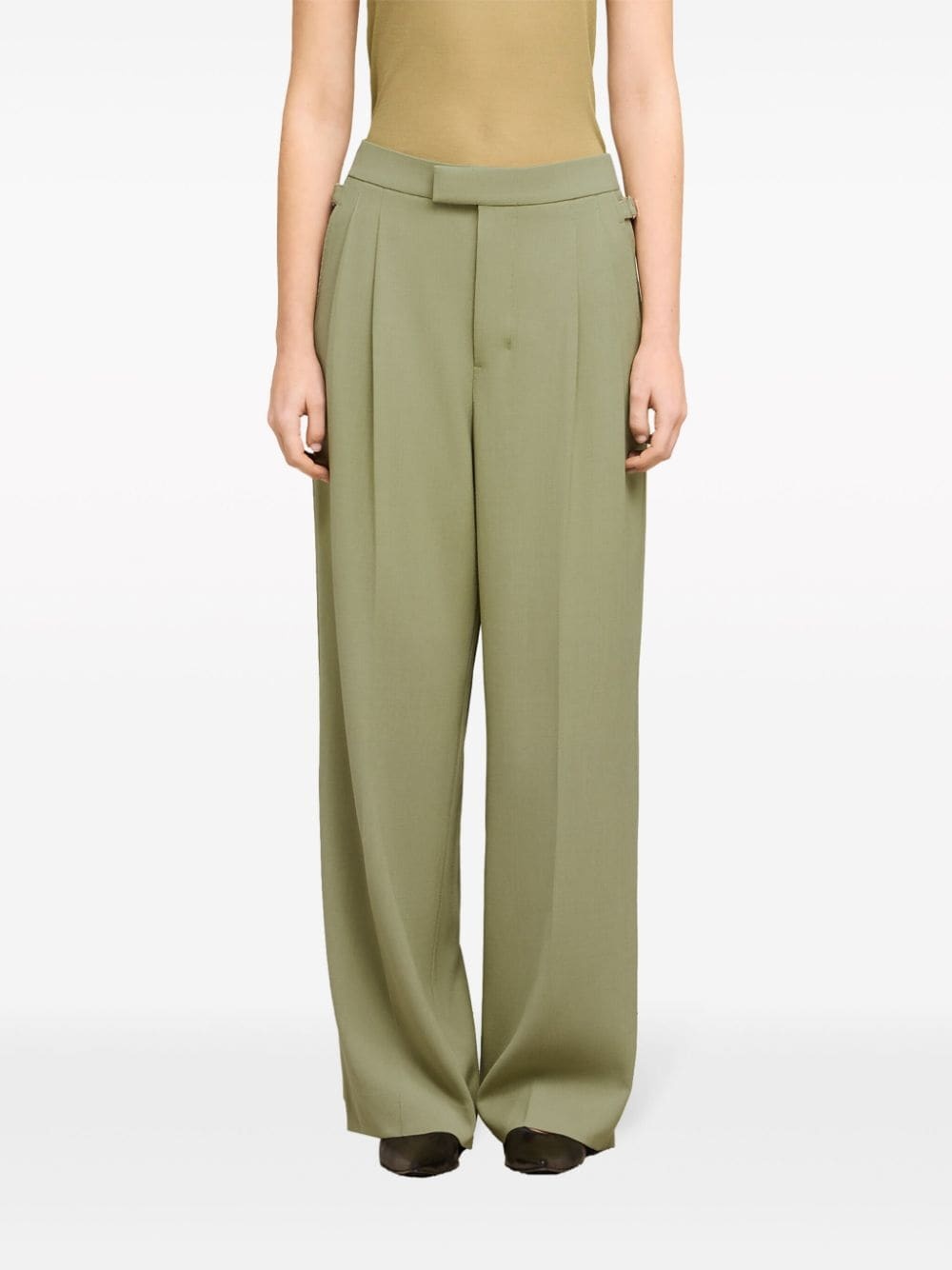 pressed-crease straight-leg trousers - 4