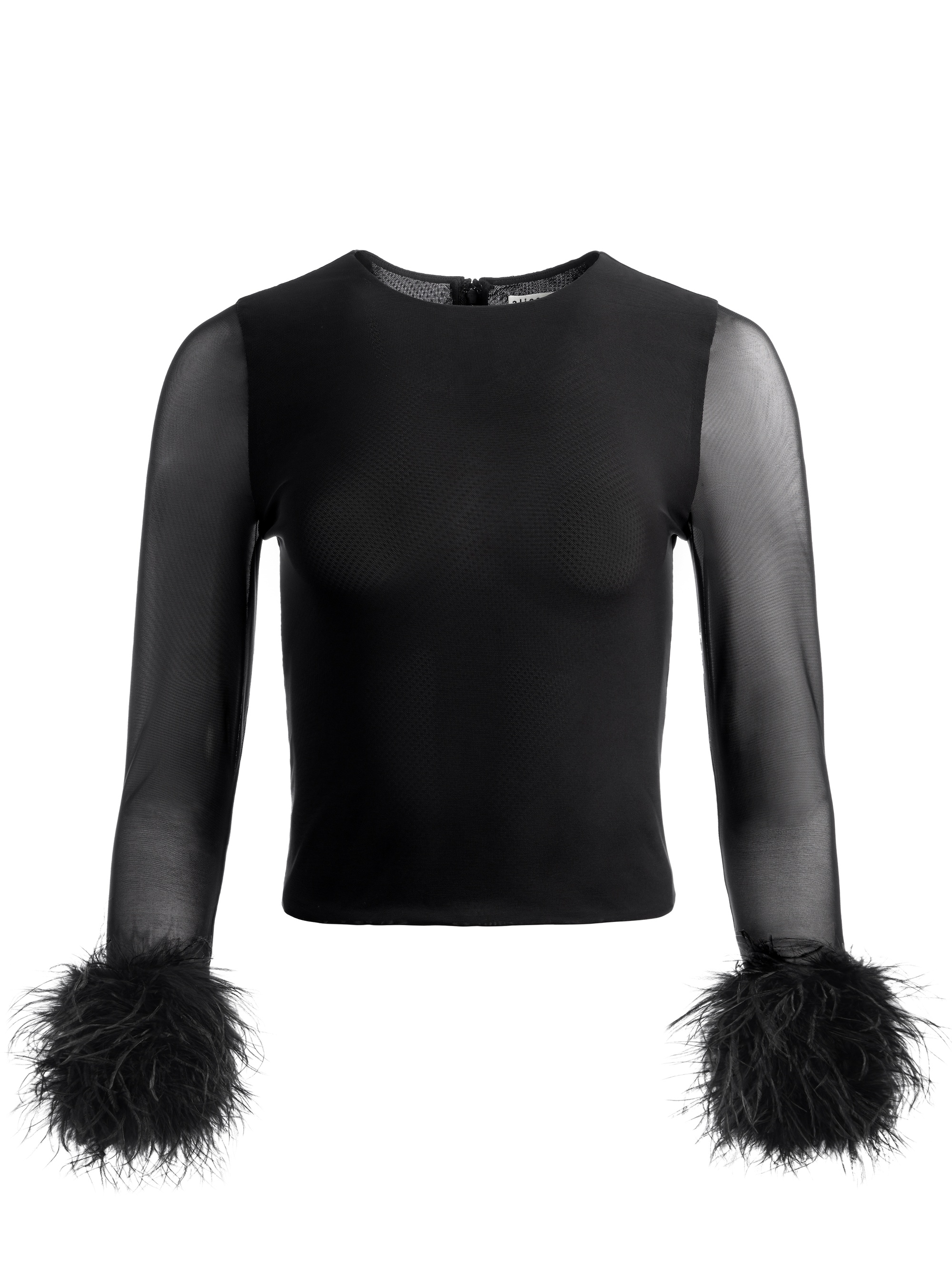 DELAINA FEATHER CUFF SLEEVE TOP - 1