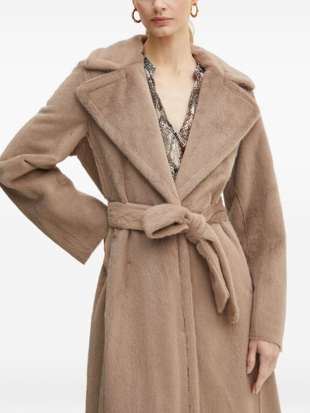 belted wide-lapels coat - 4