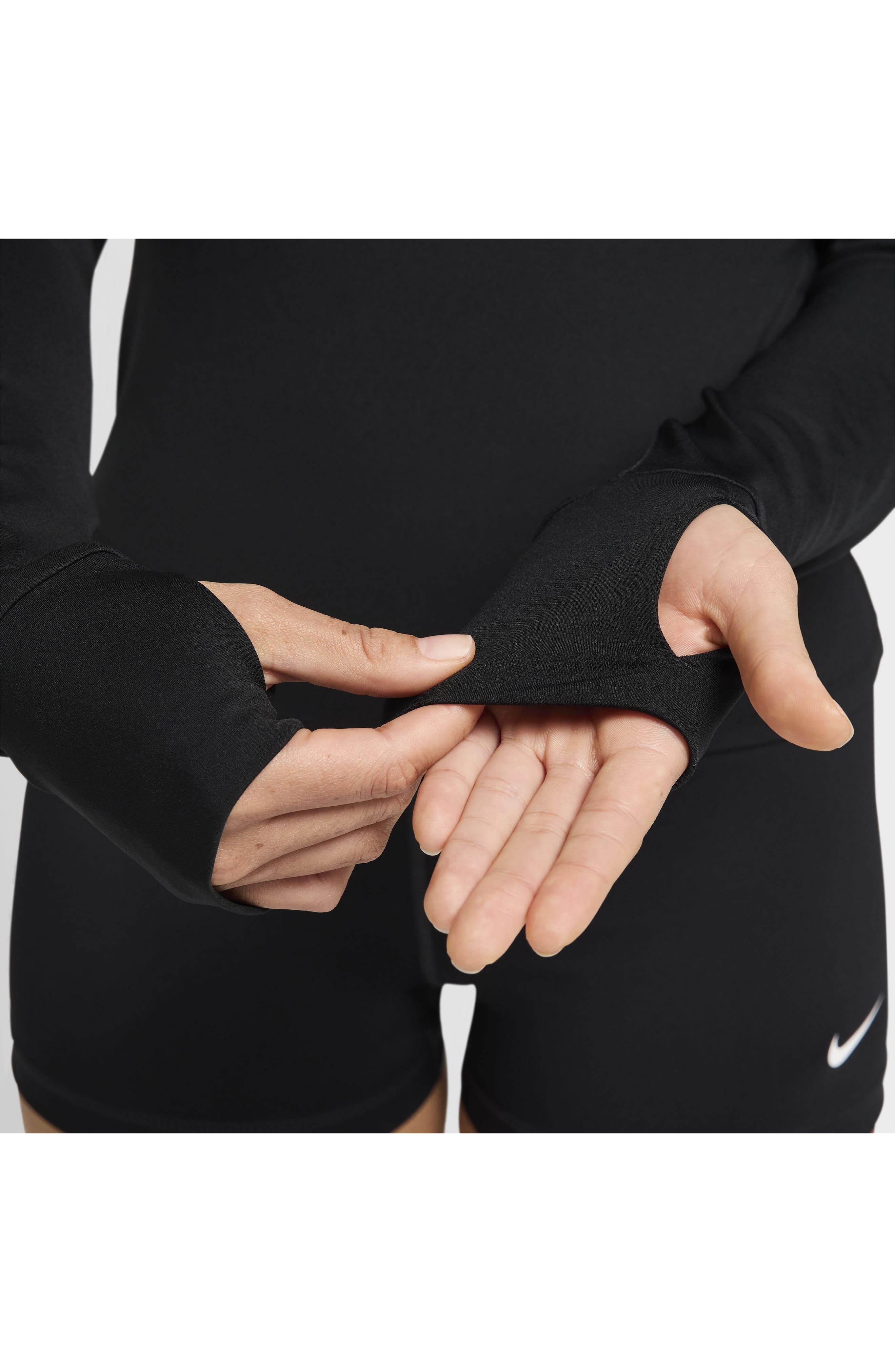 Nike Pro Dri-FIT Long Sleeve Top in Black/White at Nordstrom - 4