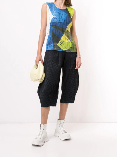 Pleats Please Issey Miyake abstract print pleated tank top  outlook