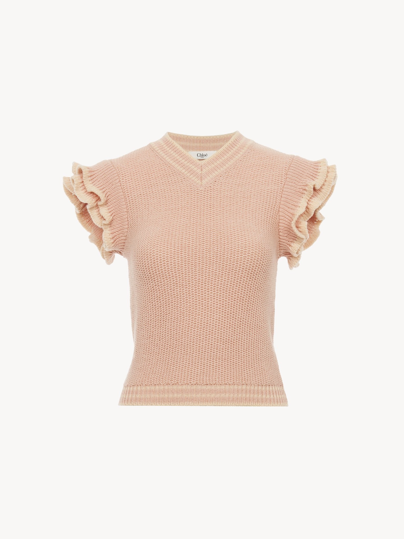 SHORT-SLEEVE KNIT TOP IN WOOL KNIT - 2