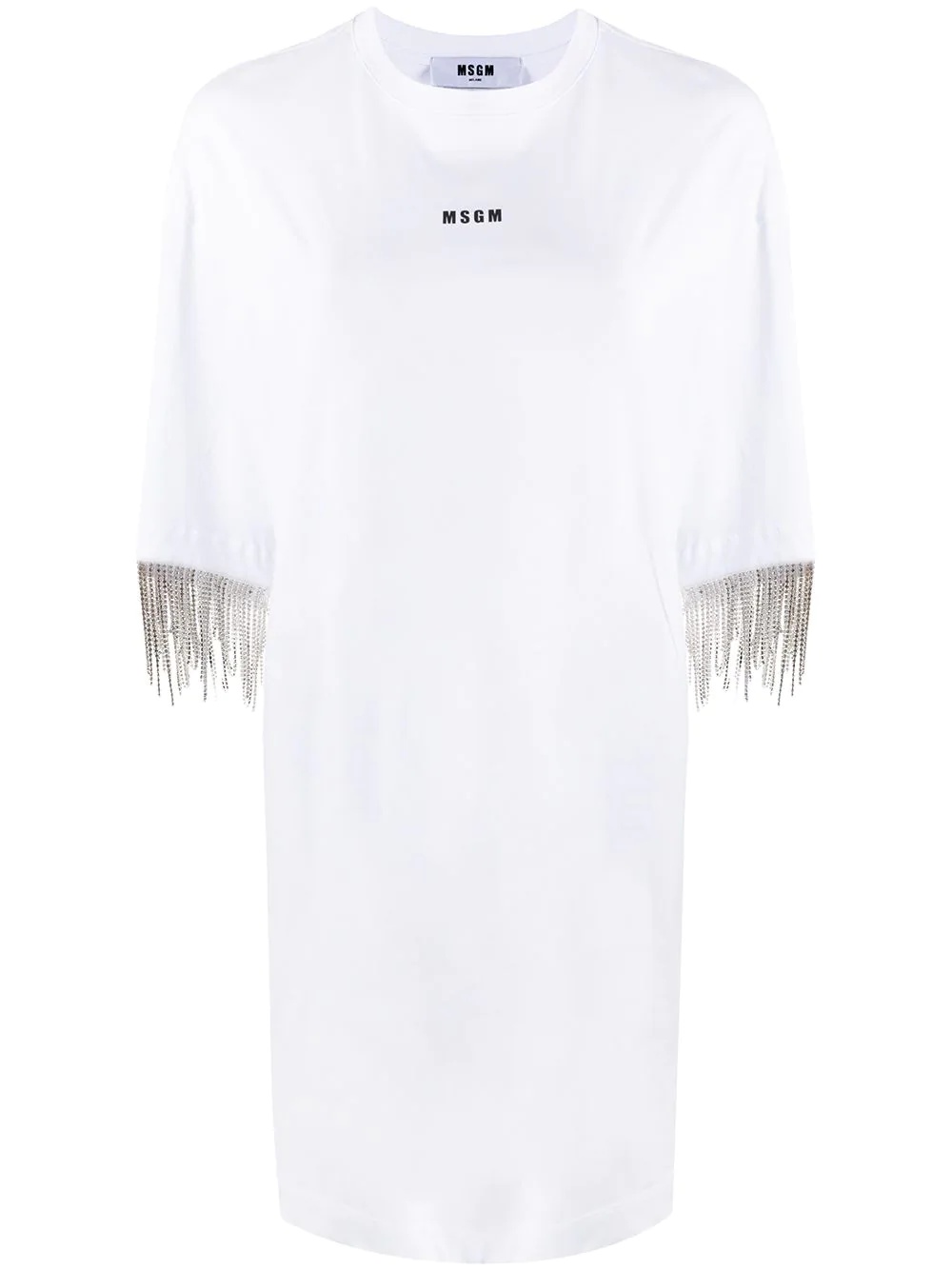 crystal trim T-shirt dress - 1