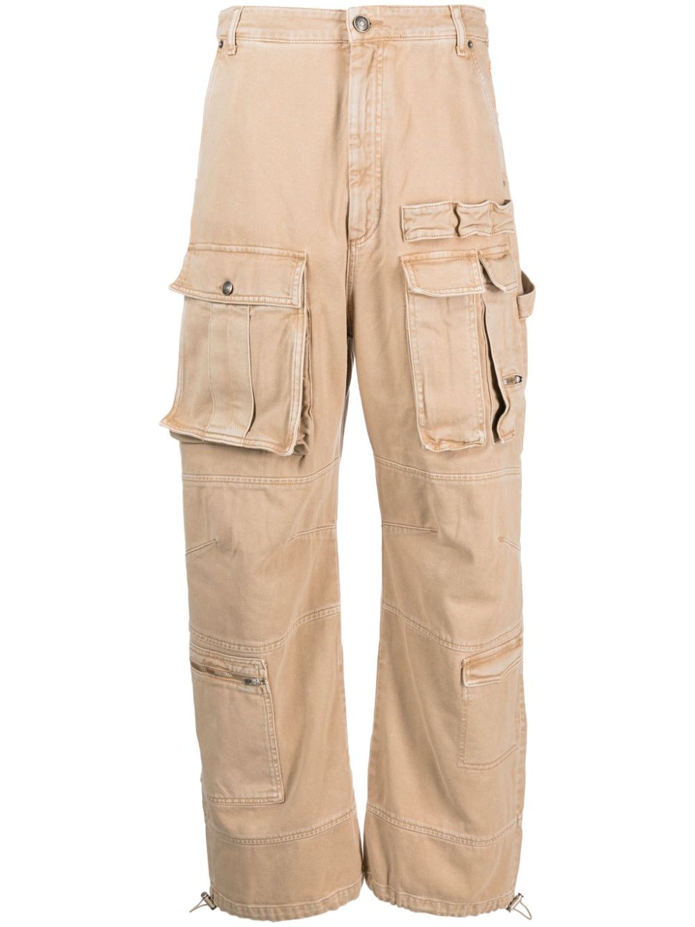 multi-pocket straight-leg trousers - 1