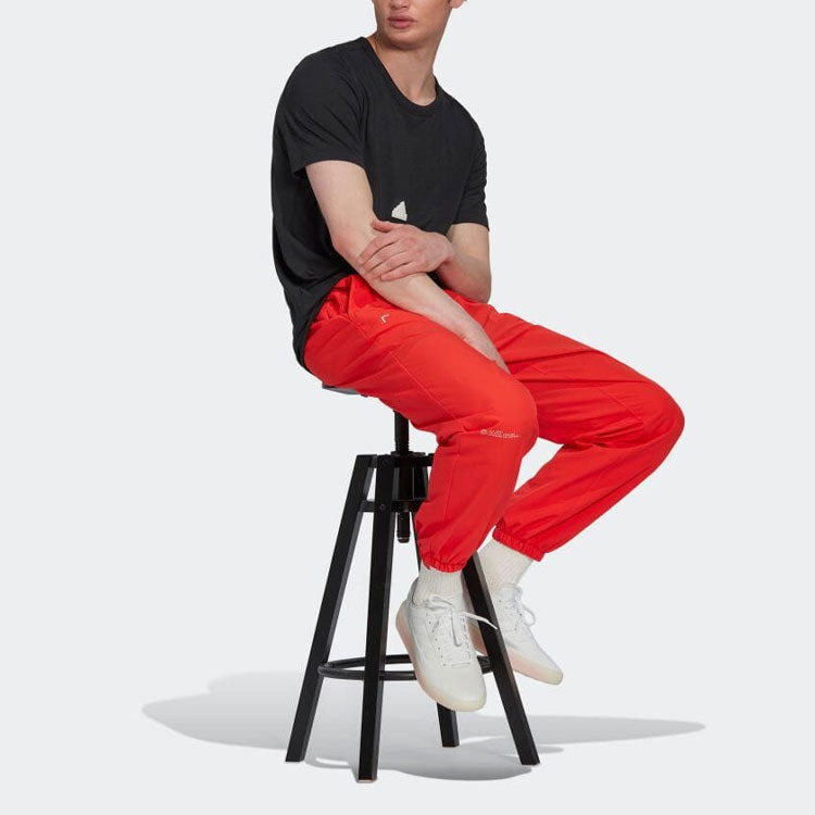 Men's adidas Solid Color Logo Bundle Feet Casual Sports Pants/Trousers/Joggers Autumn Red HG2068 - 6