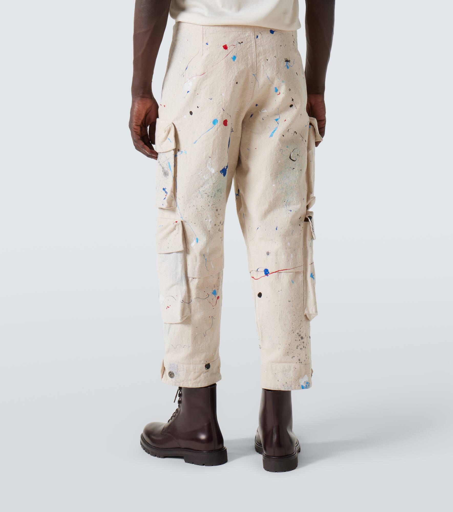 Painters printed cotton cargo pants - 4