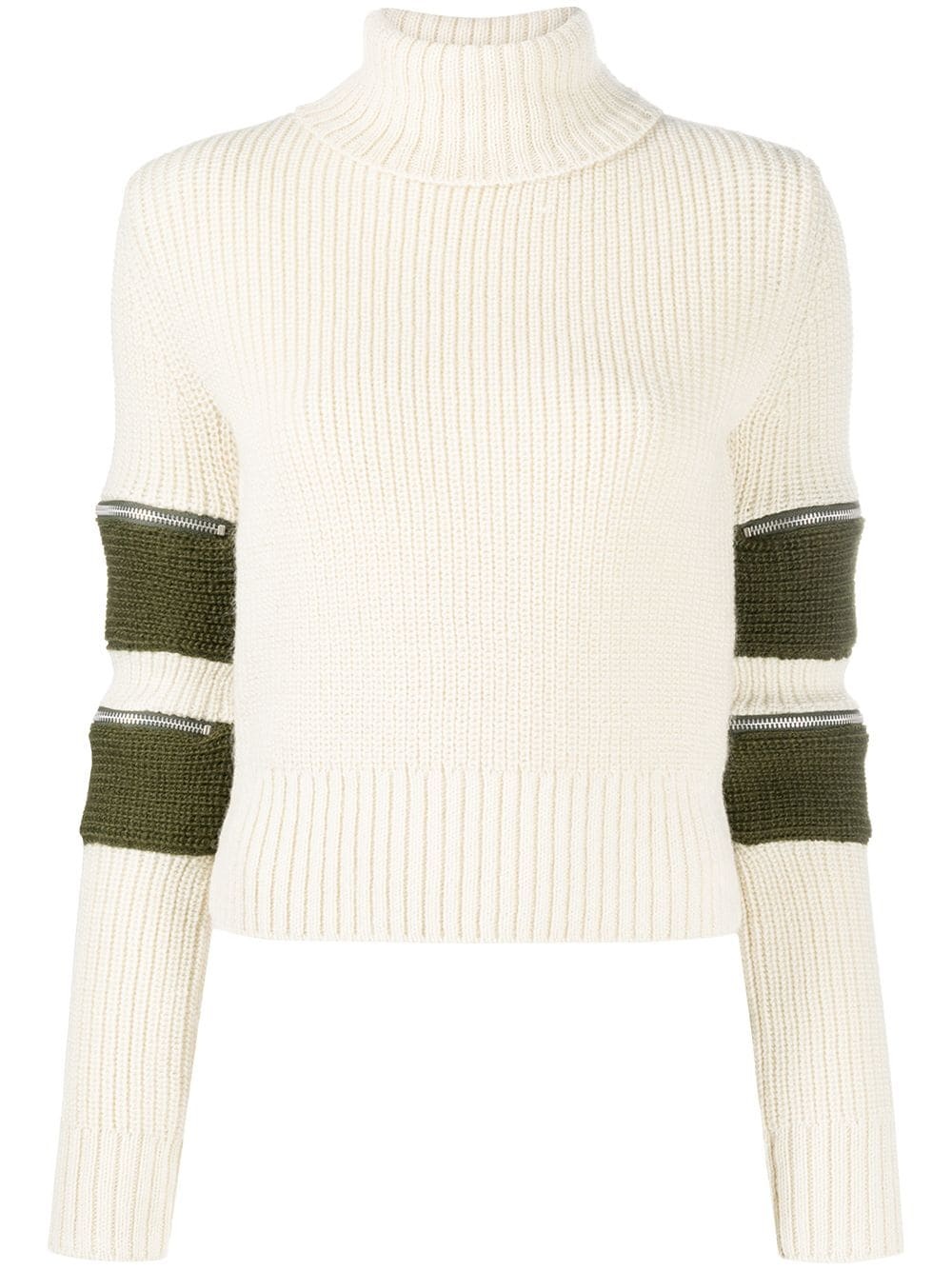 zip-detail roll neck jumper - 1