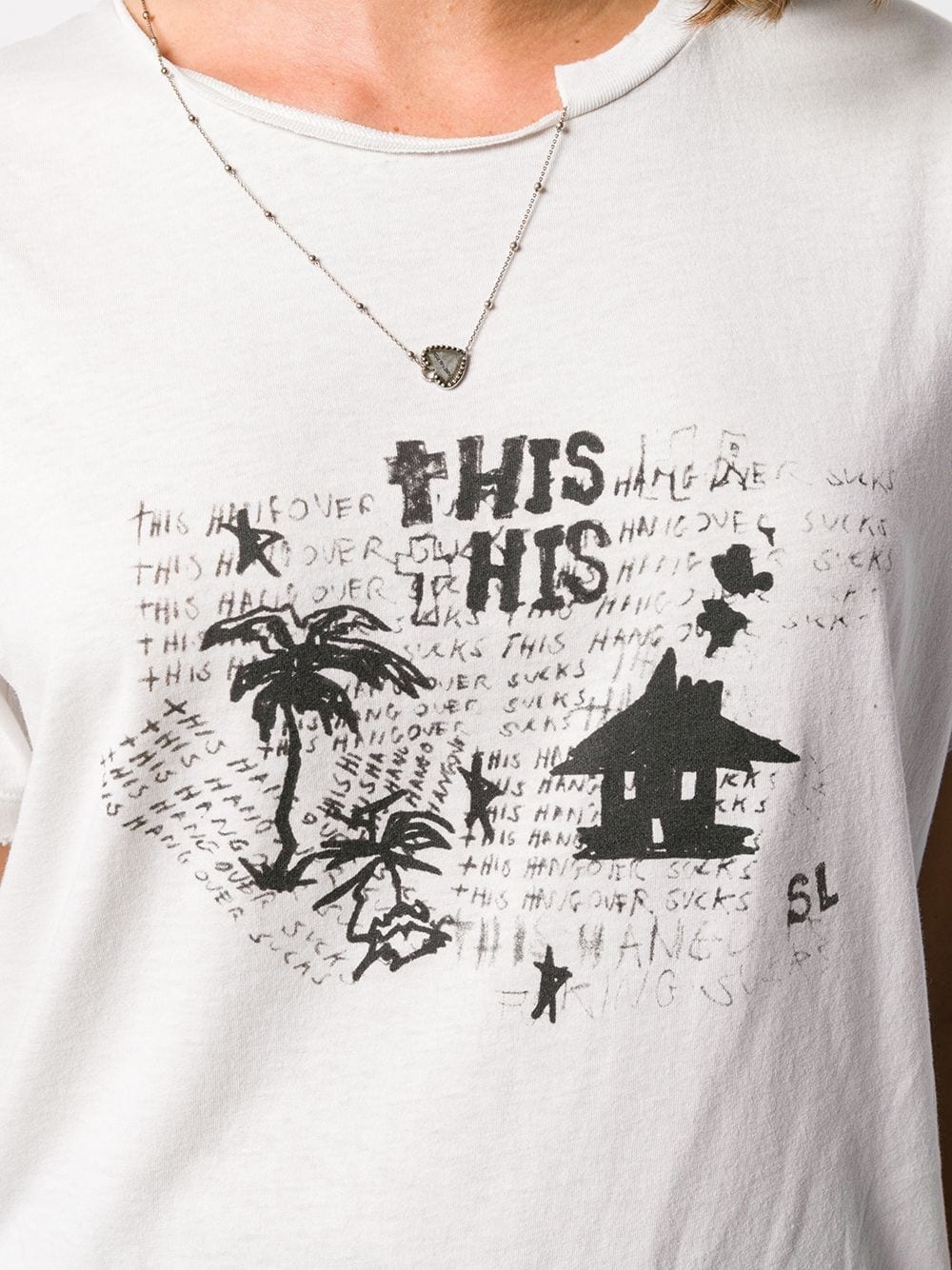 graphic-print necklace T-shirt - 5